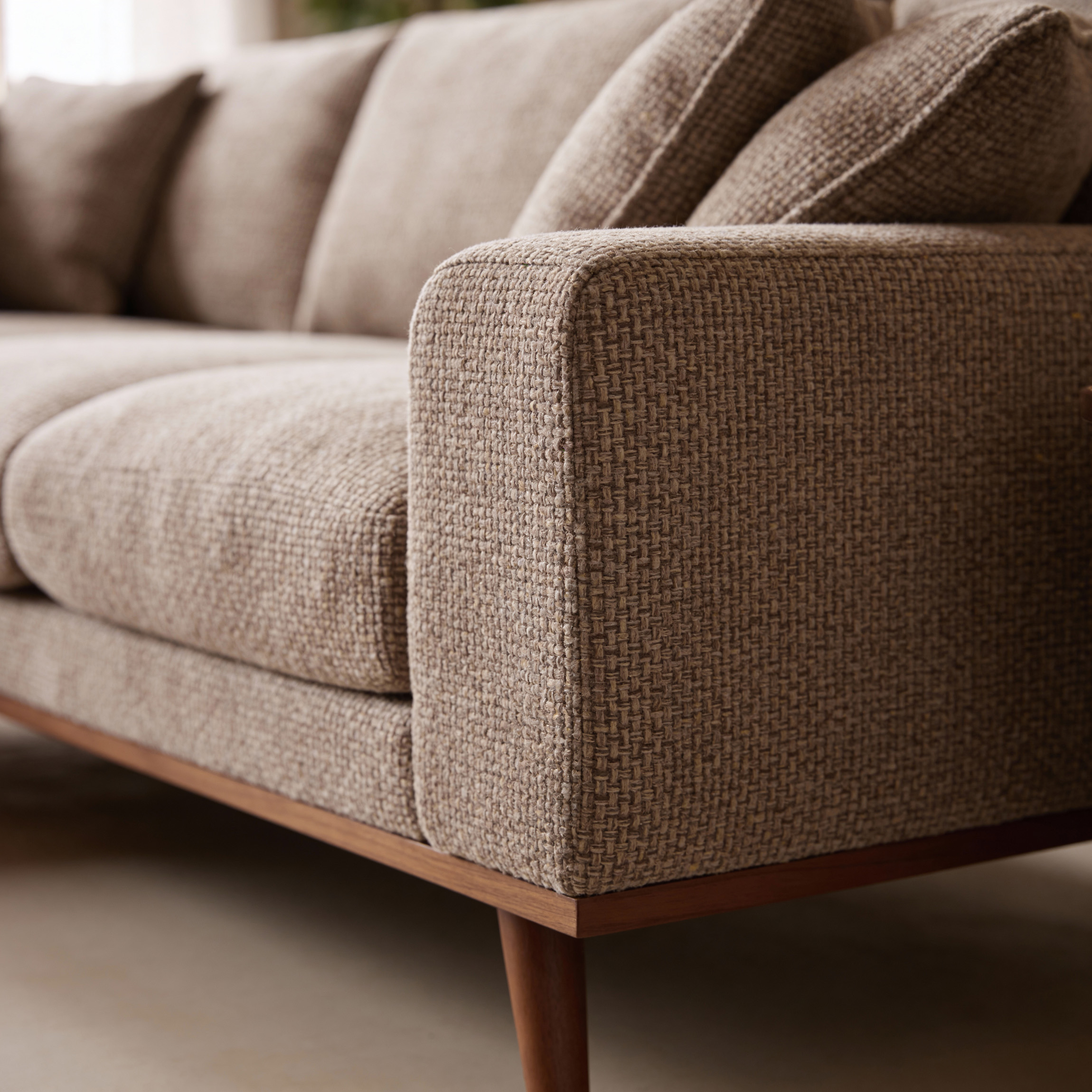 Ecksofa Harper 3-Sitzer Links Hellbraun