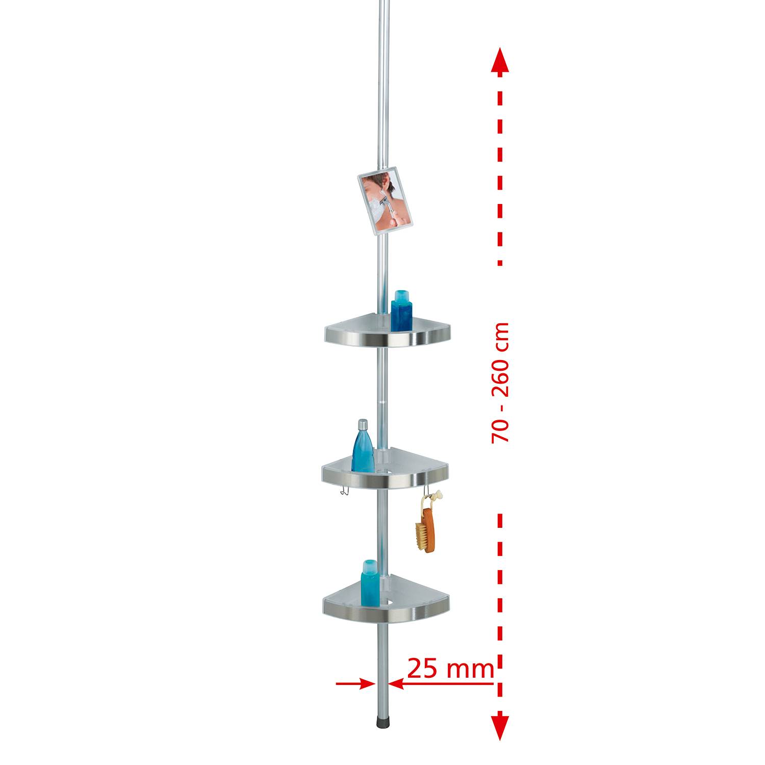 Premium I Duschregal  Aluminium Kunststoff Silber