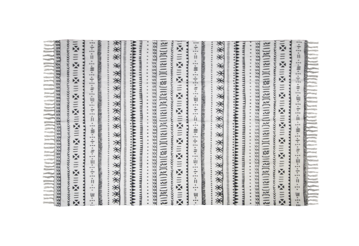 Teppich Baumwolle Schwarzweiß