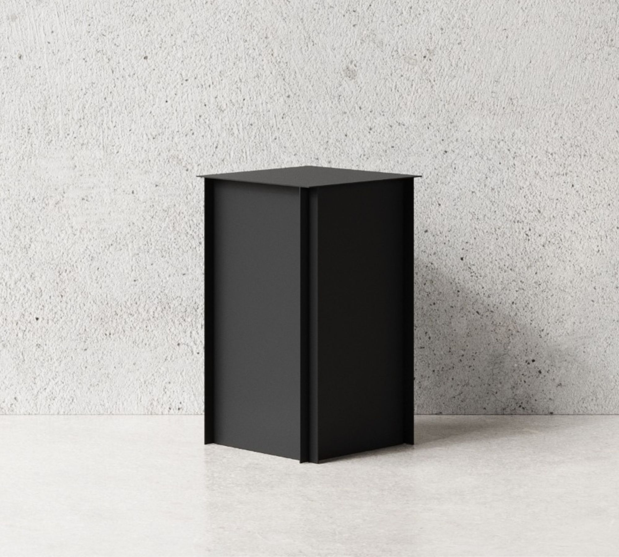 Pedestal 45 Side table Metal Black