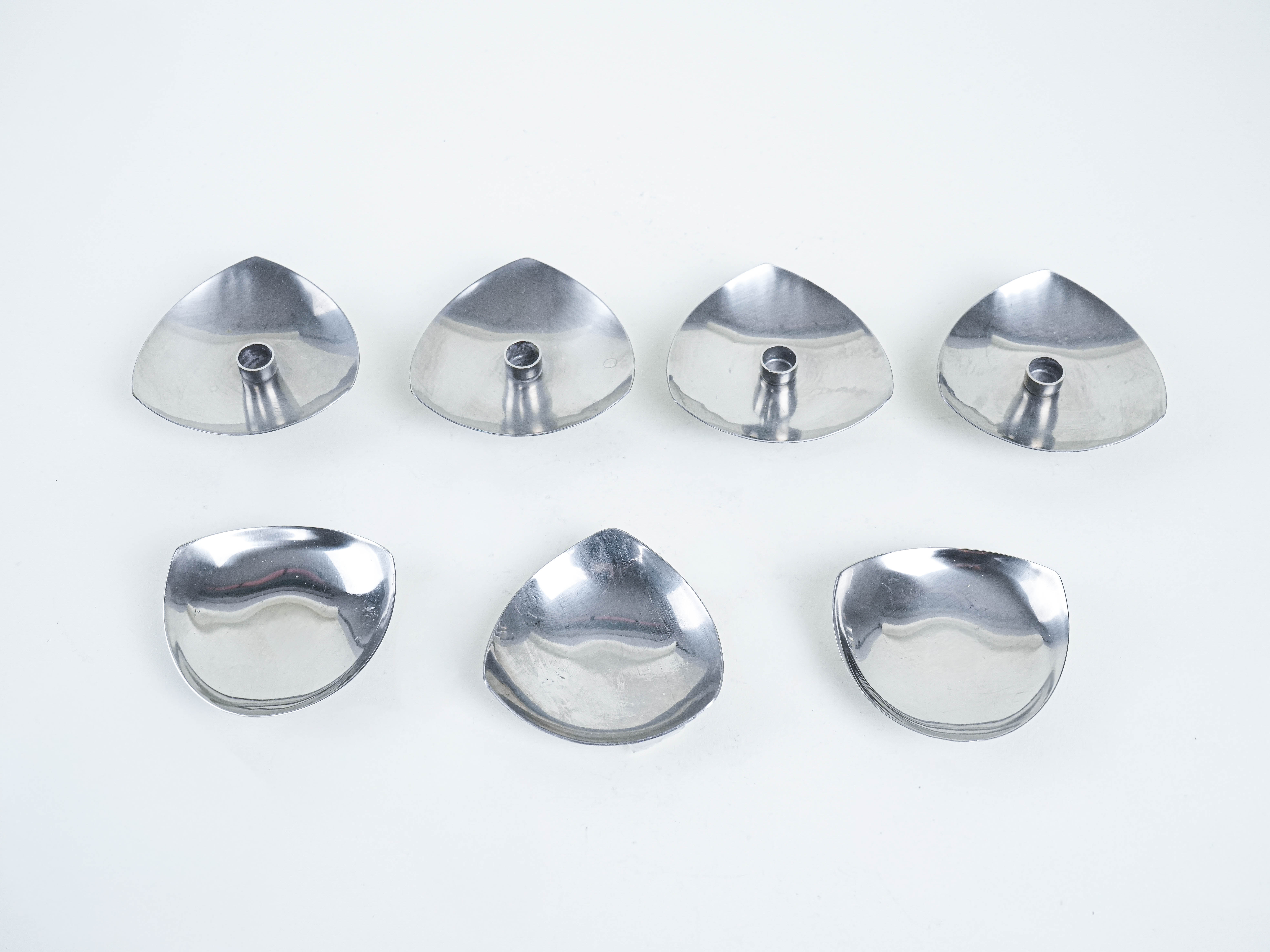 Set of steel candlesticks 1970s