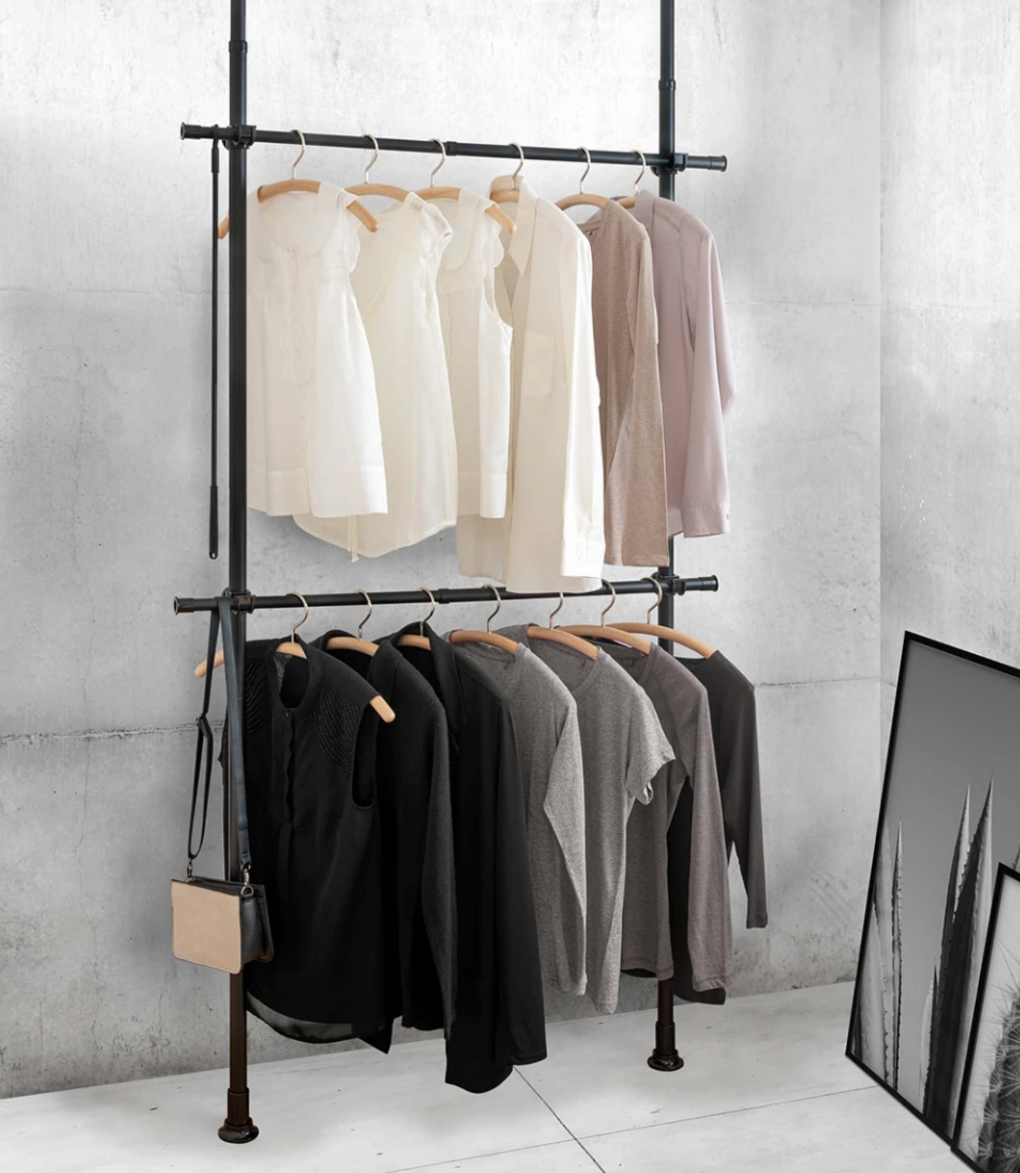 Teleskop-Regal Stahl Pulverbeschichtet Schwarz