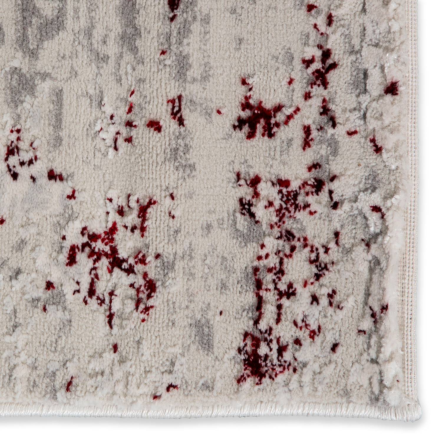 Noa I Kurzflorteppich Rot Creme 80 x 150 cm