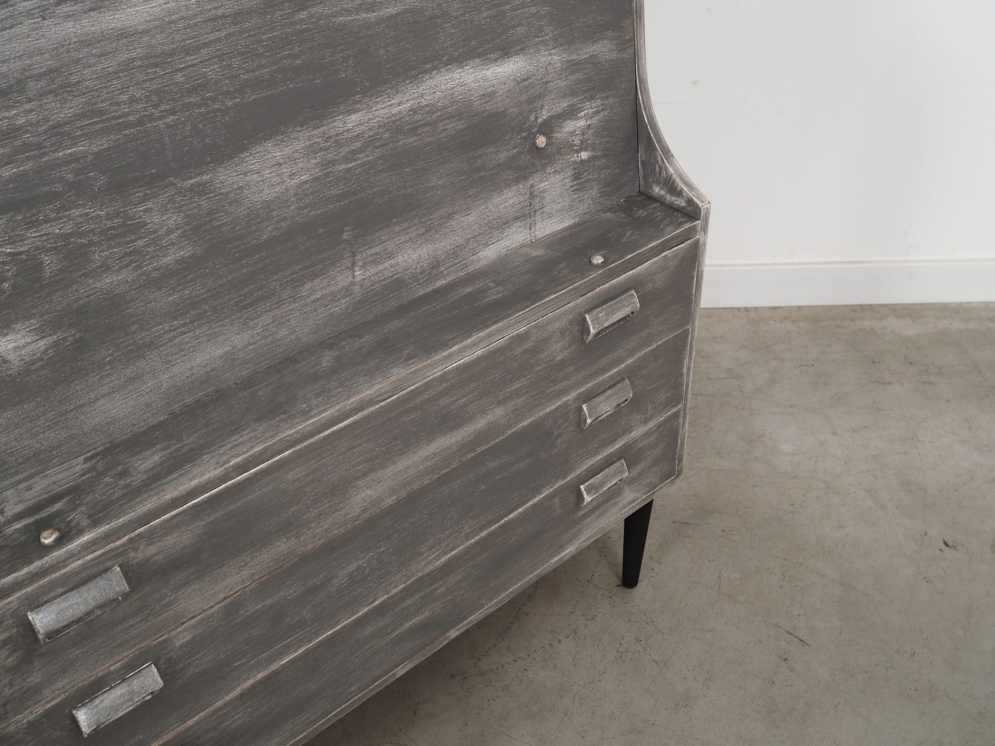 Sekretär Holz Grau 1960er Jahre