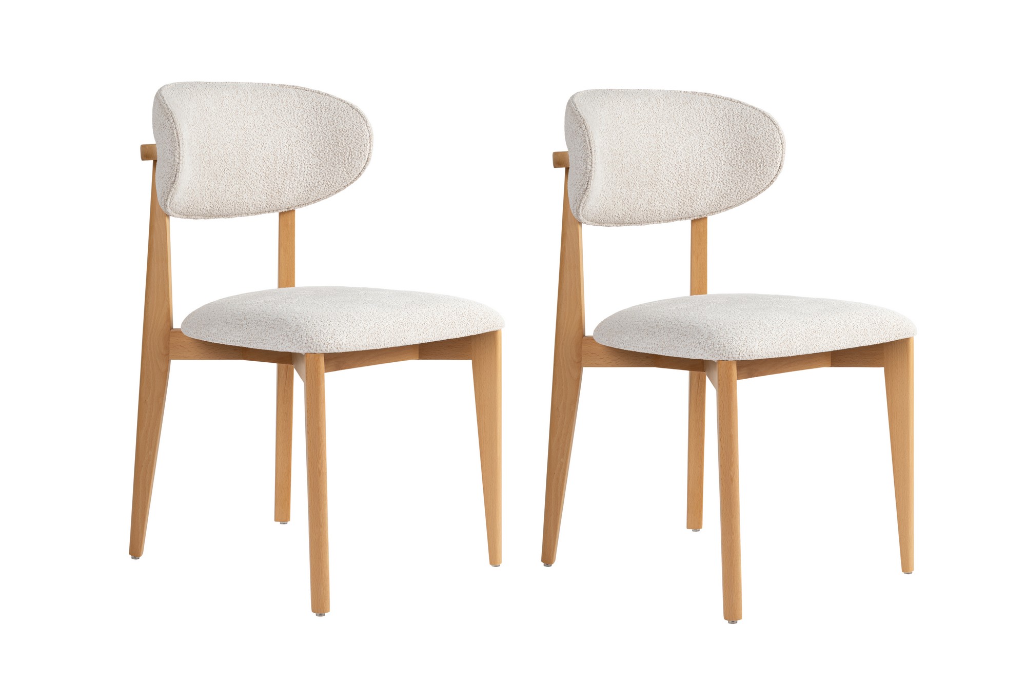 2x Lionte Sedia da pranzo Legno impiallacciato Bianco