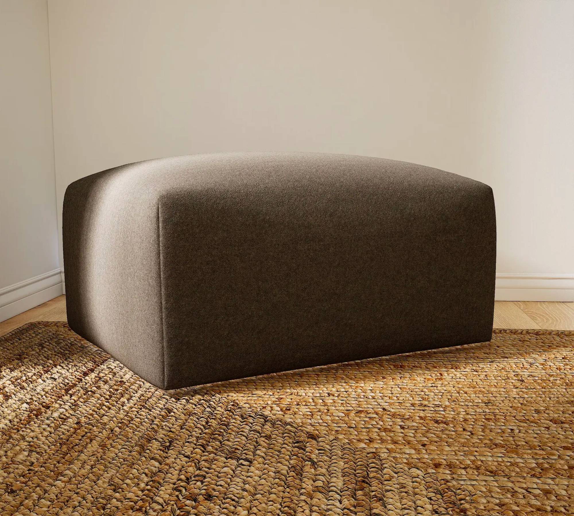 Pyllow Polsterhocker Wolle Graubraun