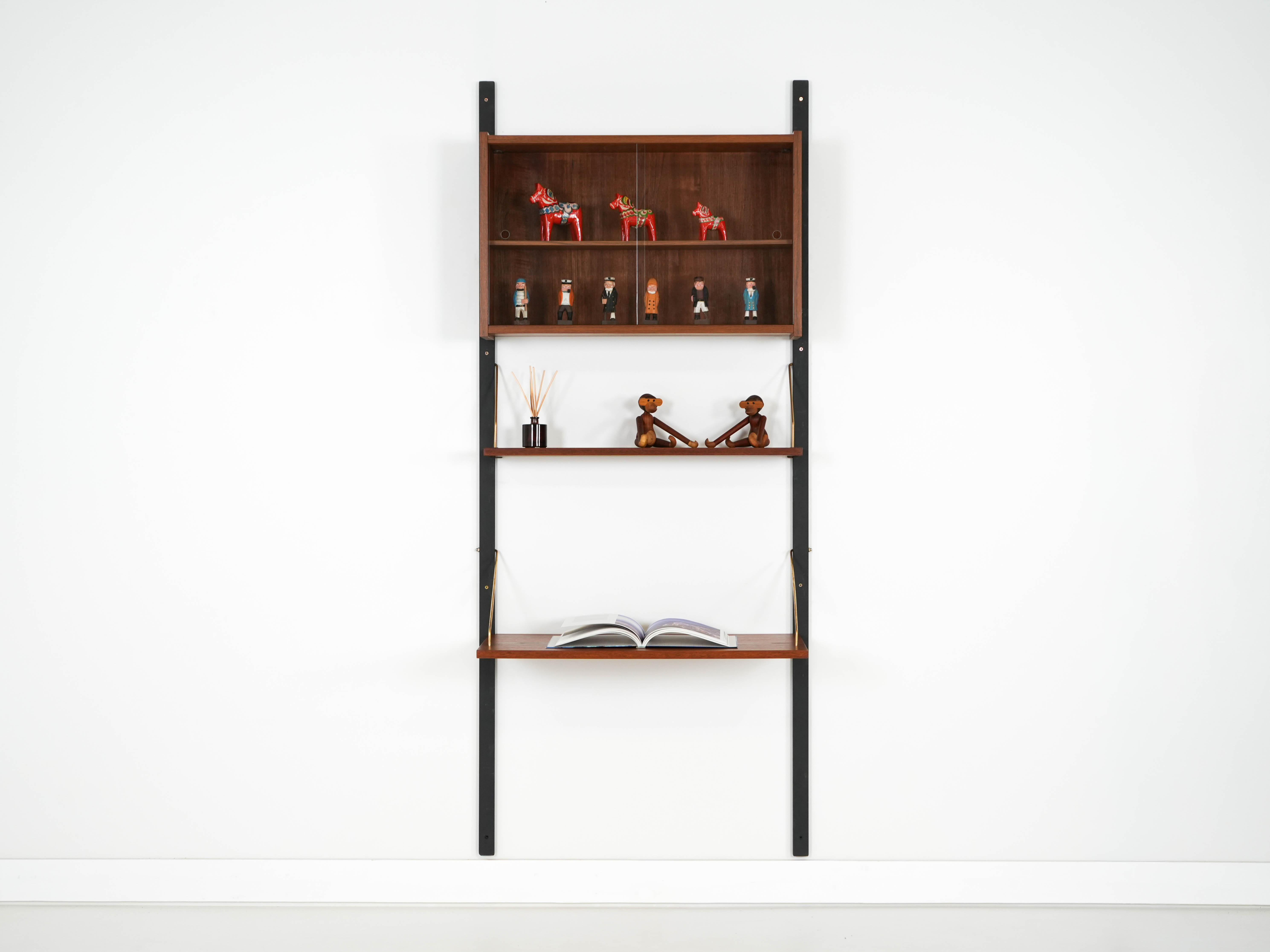 Teak-Wandmöbel PS System Braun 1960er Jahre