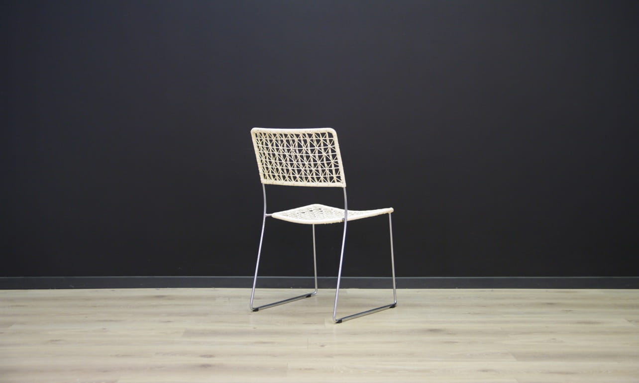 2x Vintage chair metal white 1960s