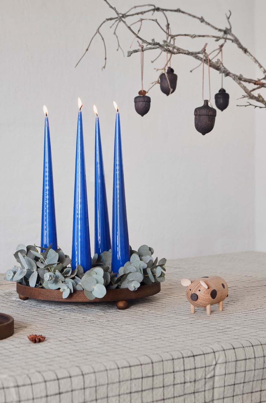 Inka Tray Round Groß Eiche Braun