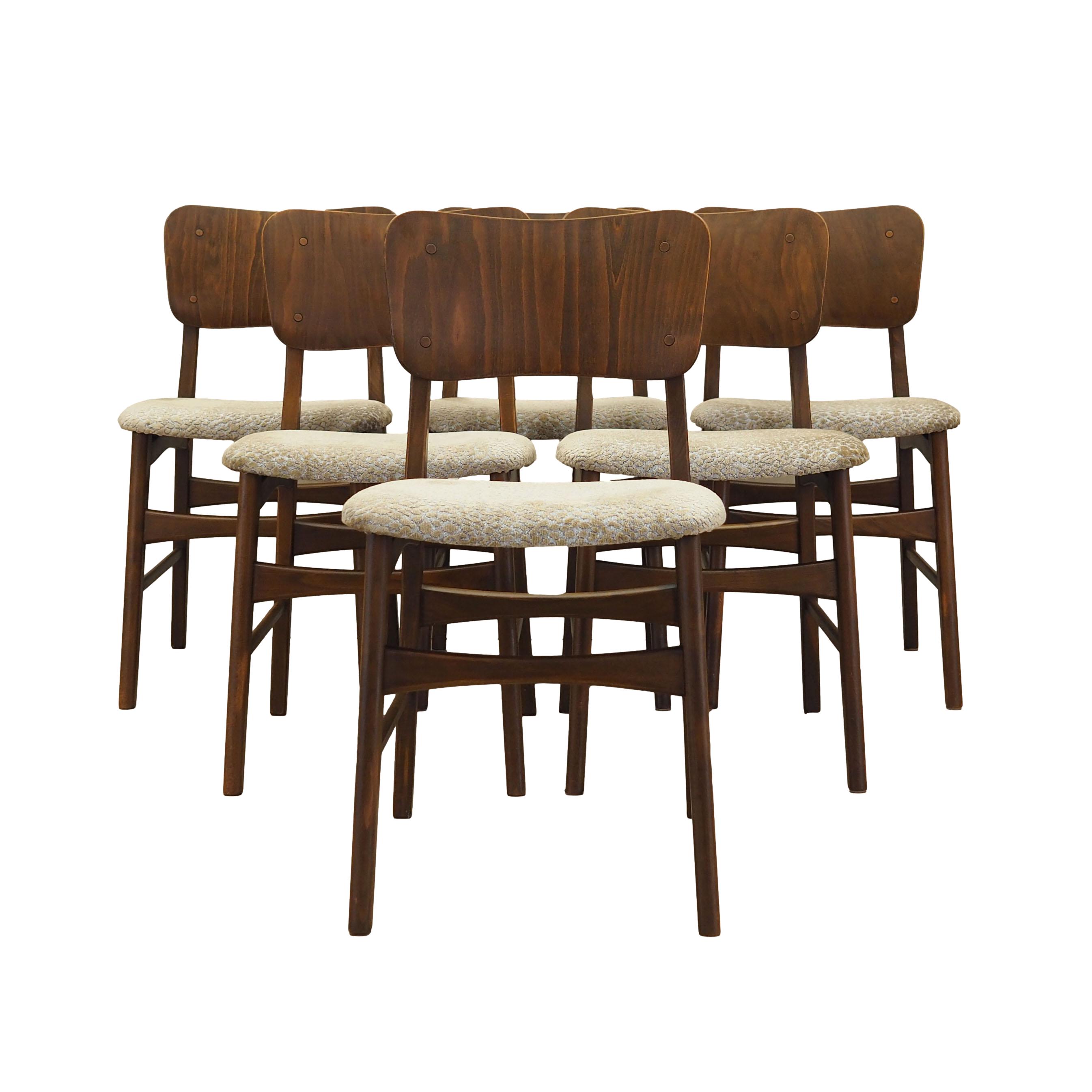 6x Chair Set Brown 1960s