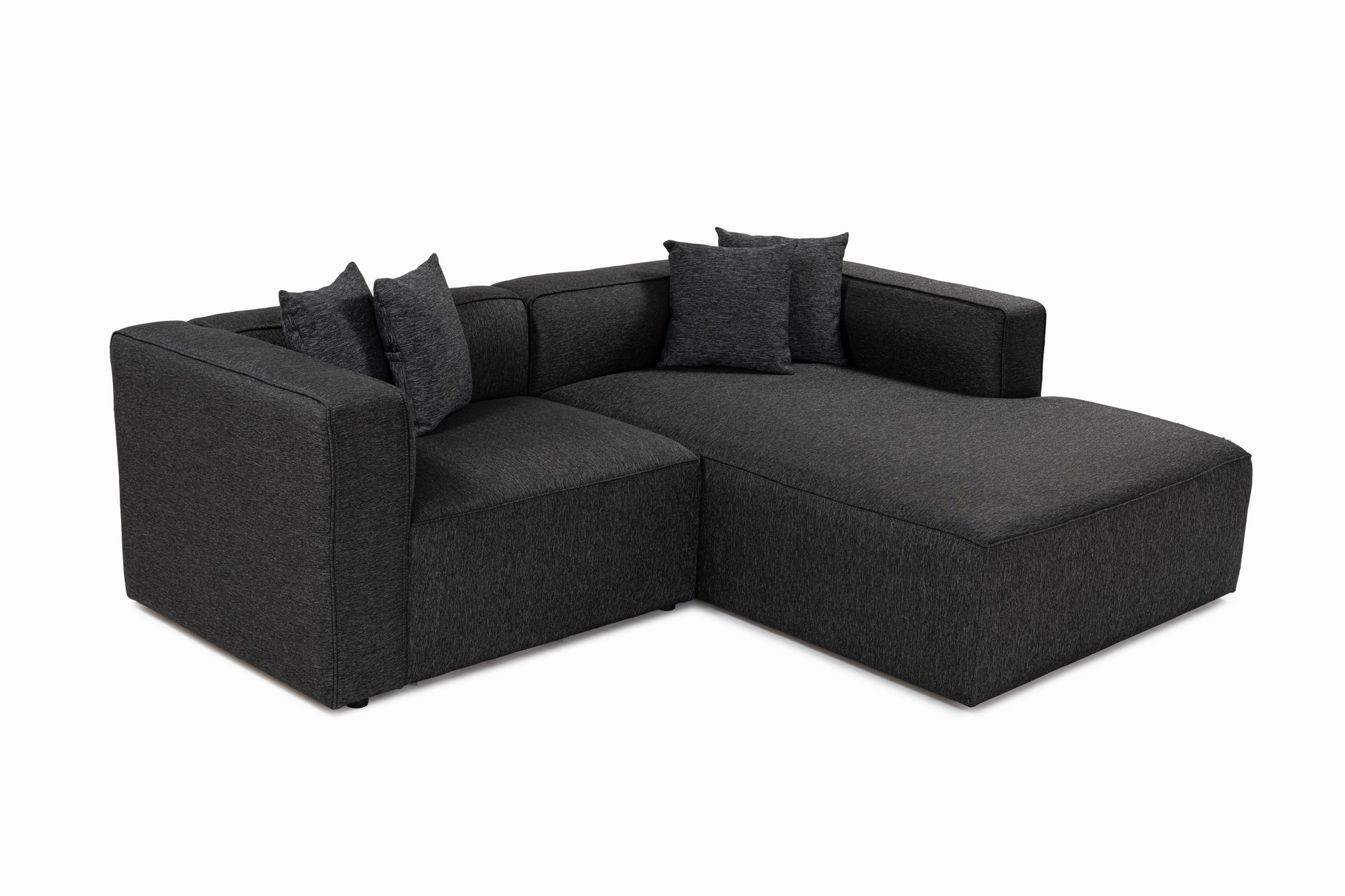 Mora Ecksofa Links Schwarzgrau