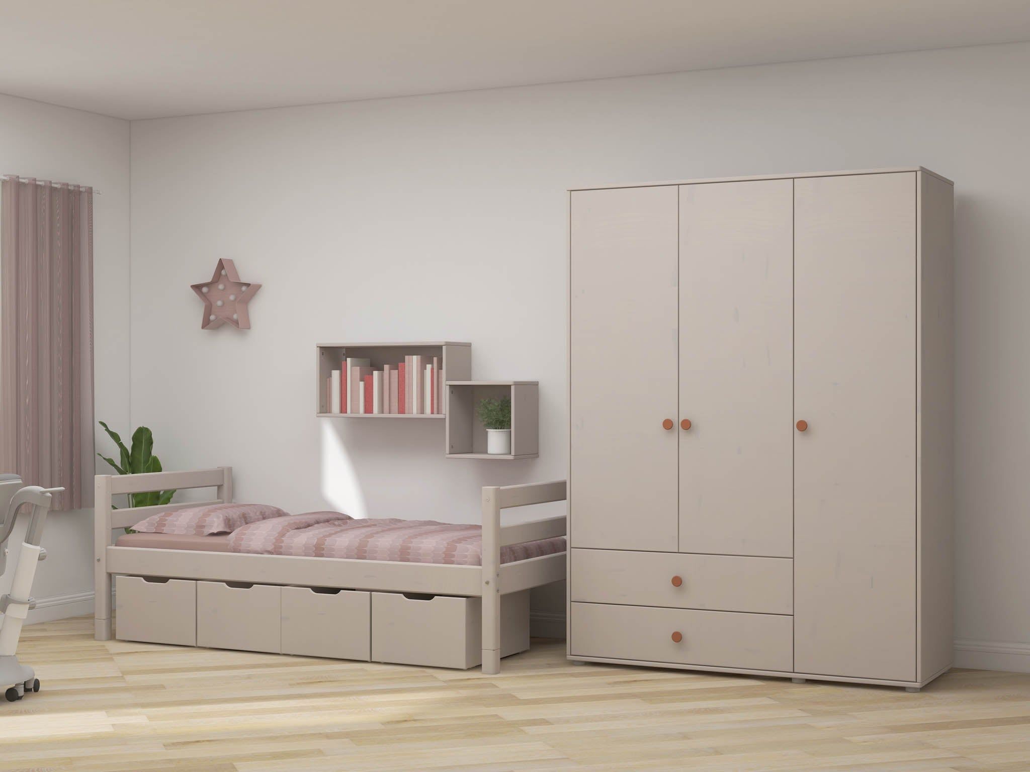 Kleiderschrank Extra Hoch Holz Grau