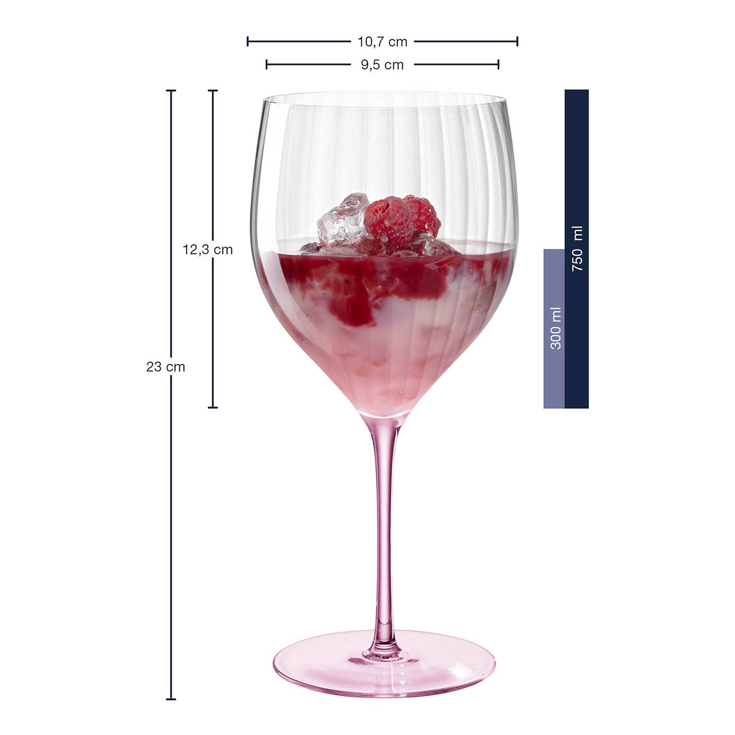 Cocktail glass Poesia set of 6 crystal glass pink