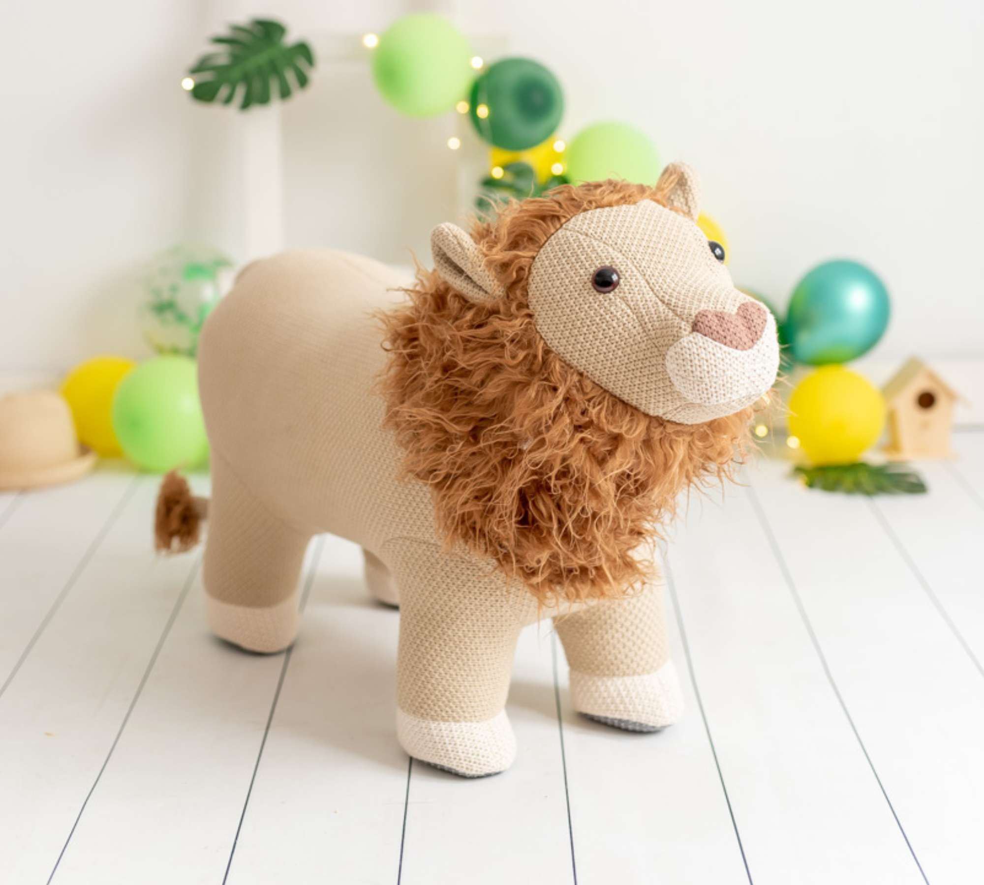Lion Maxi plush toy Cotton Wood Brown