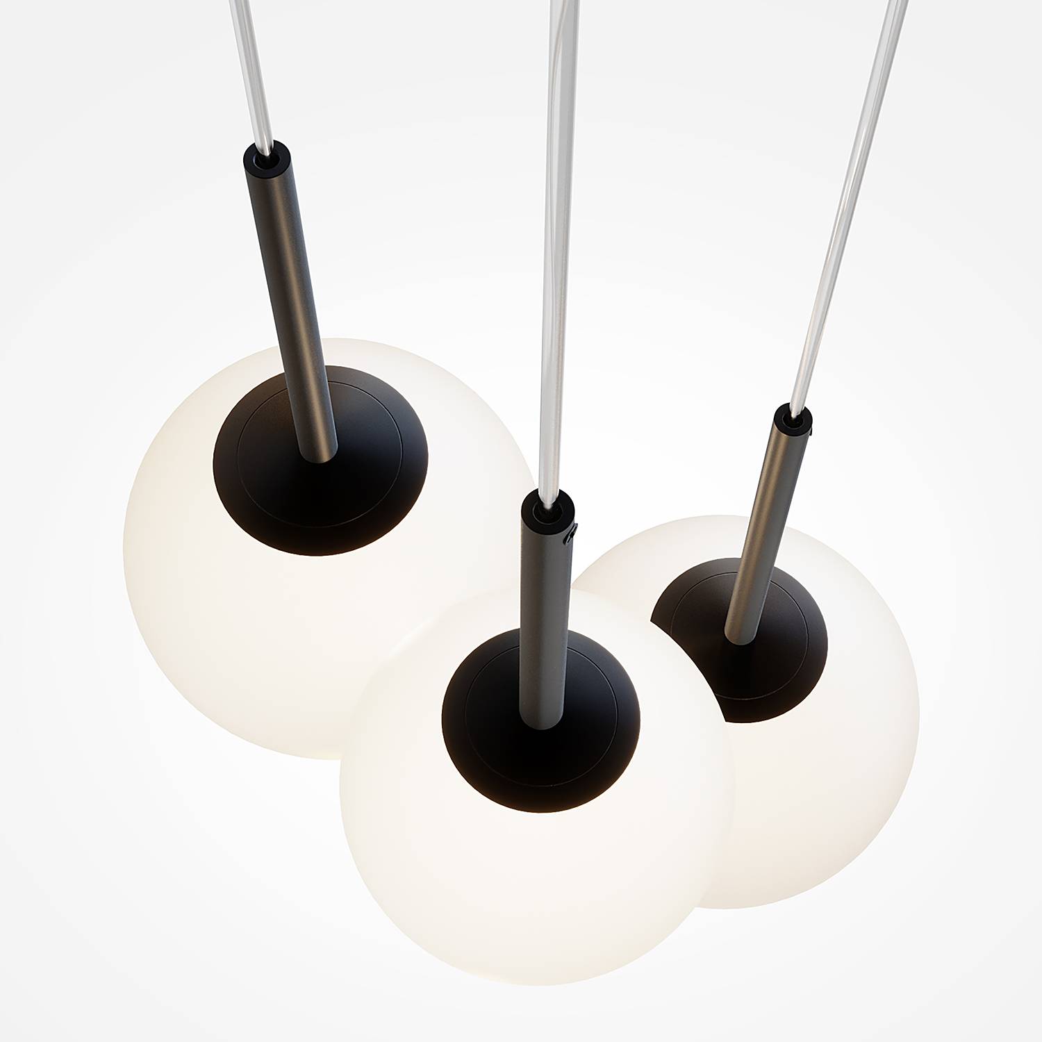 3-Flammig Pendelleuchte Basicform Typ D Milchglas