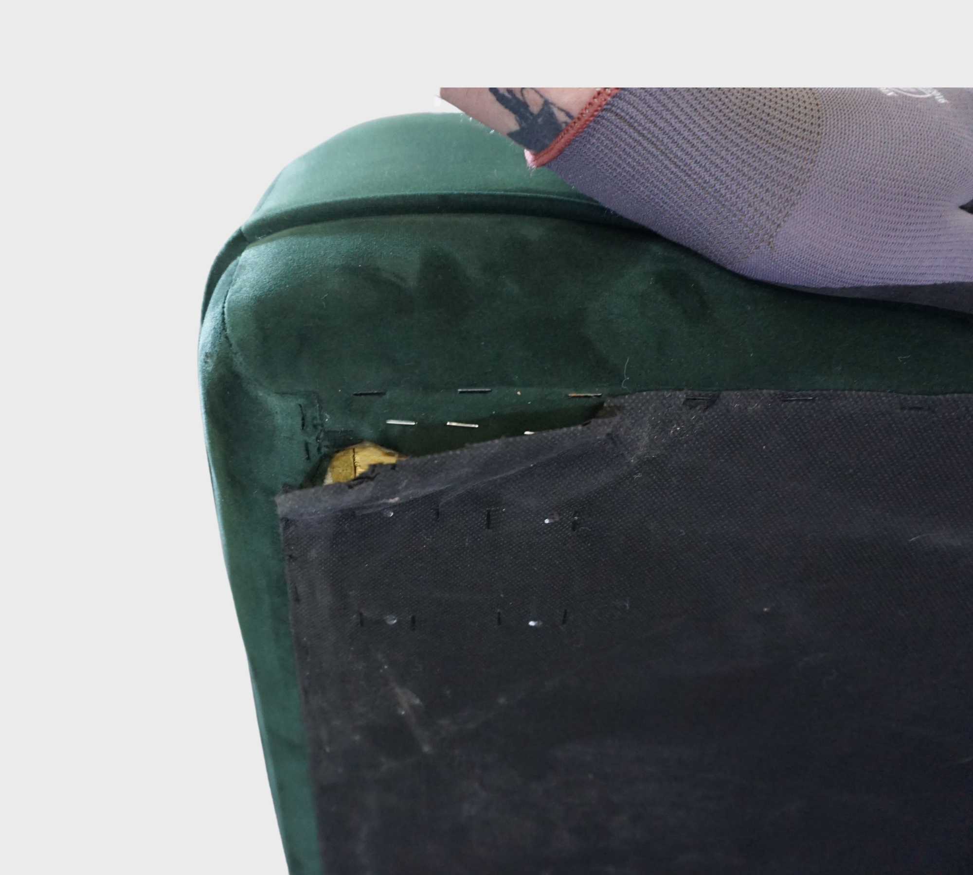 Ellis Récamiere abnehmbare Armlehne Velour Lux Dark Green