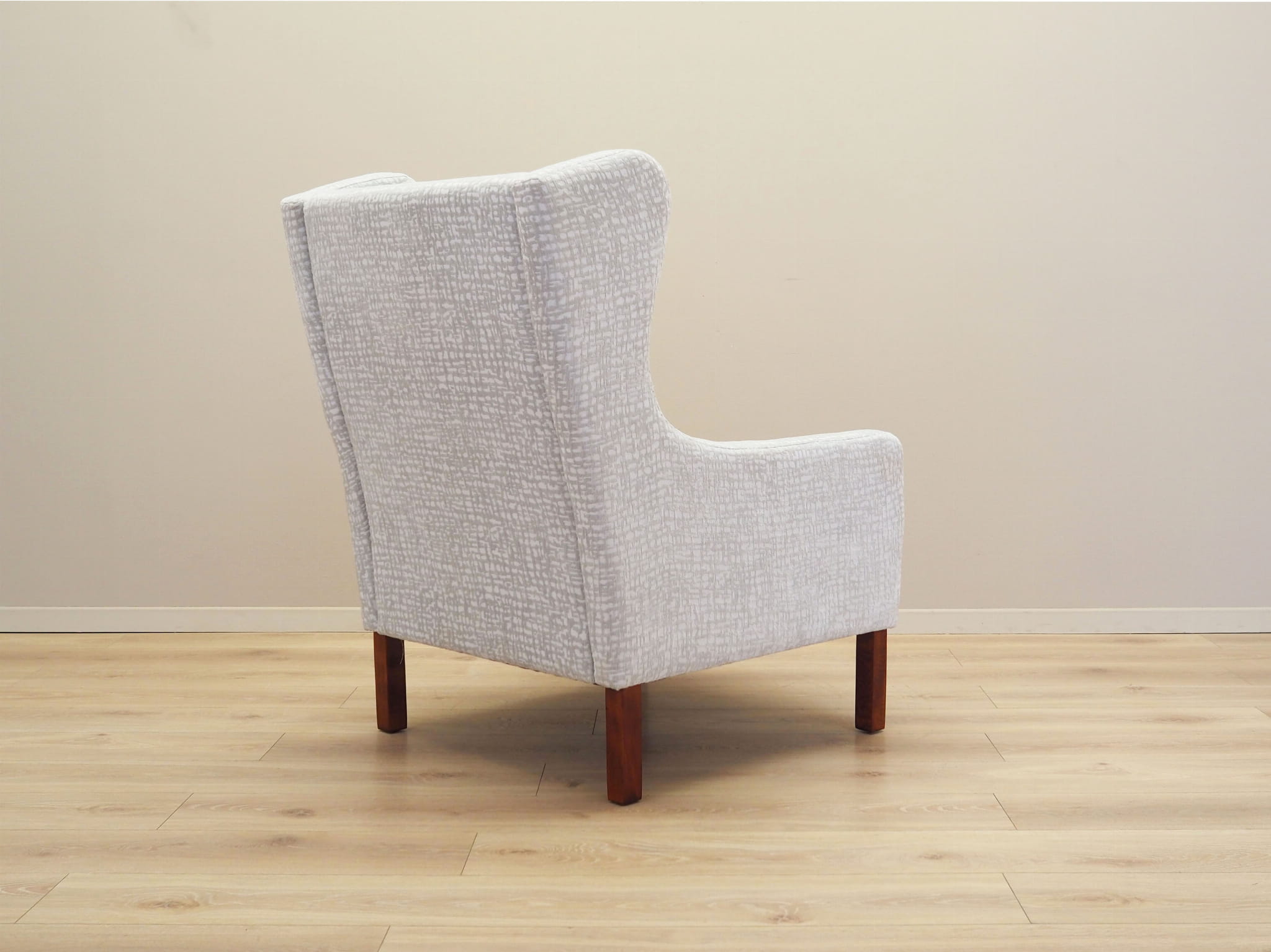 Vintage armchair textile wood grey 1960s