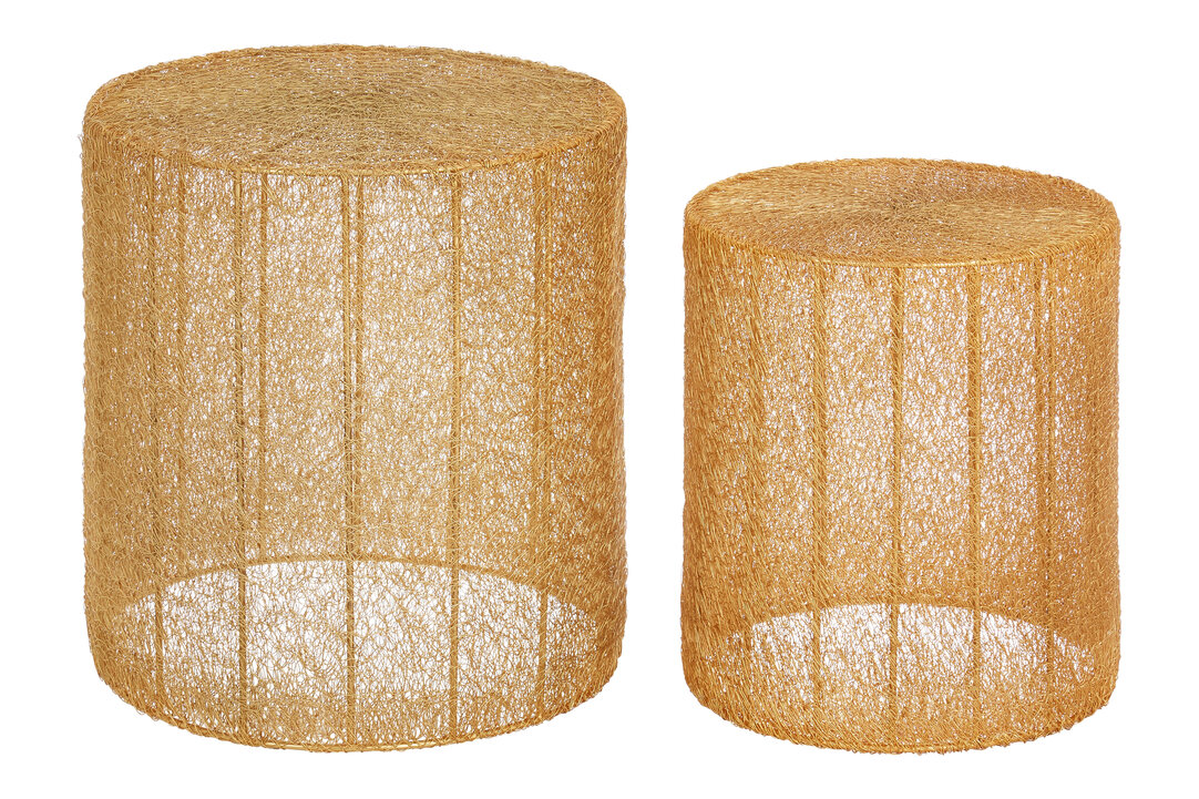 2x Templar Beistelltisch Eisen Gold