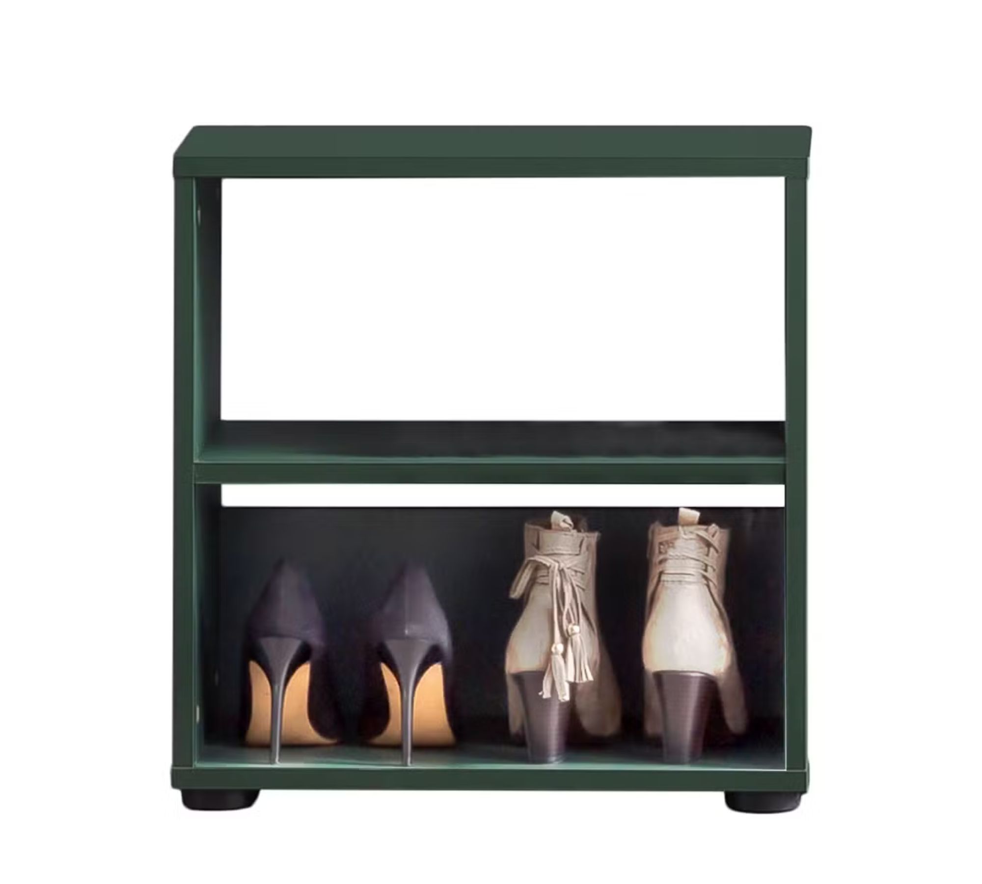 Shoe rack wood dark green