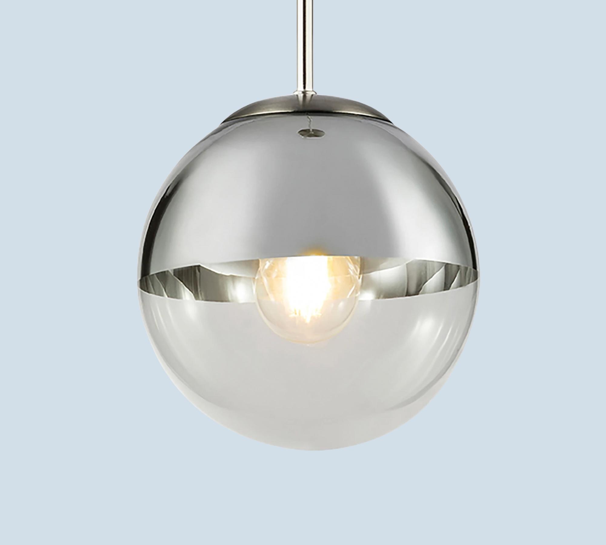 Pendelleuchte Kugel Glas Lackiertes Eisen 1-Flammig