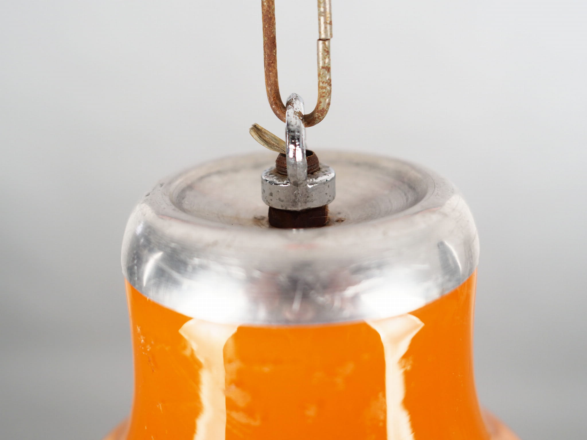 Pendant lamp glass metal 1970s