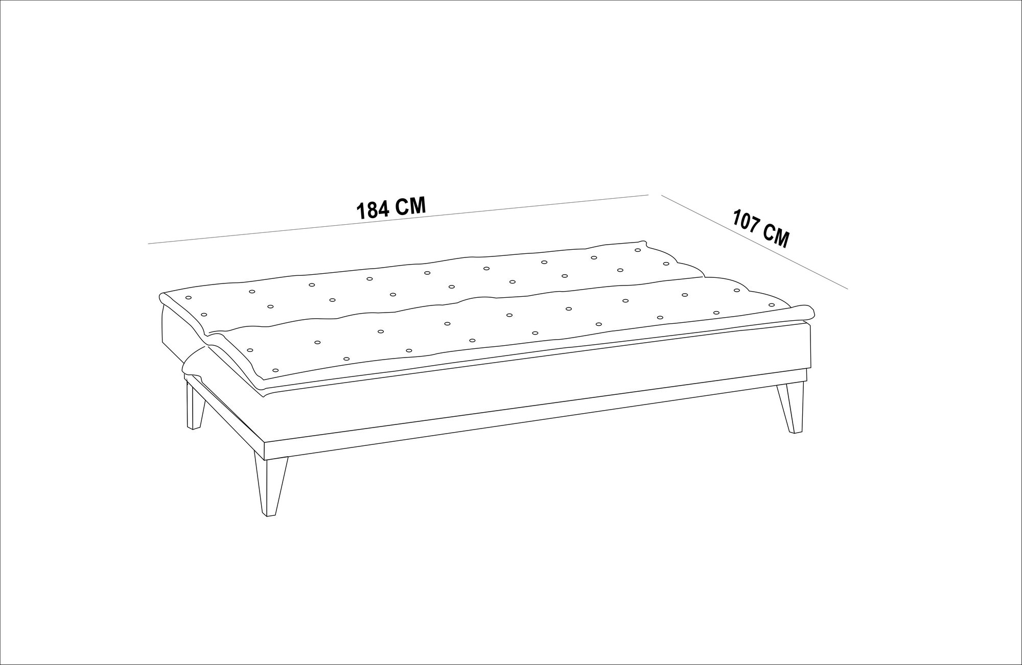 Fuoco Schlafsofa 3-Sitzer Holz Anthrazit