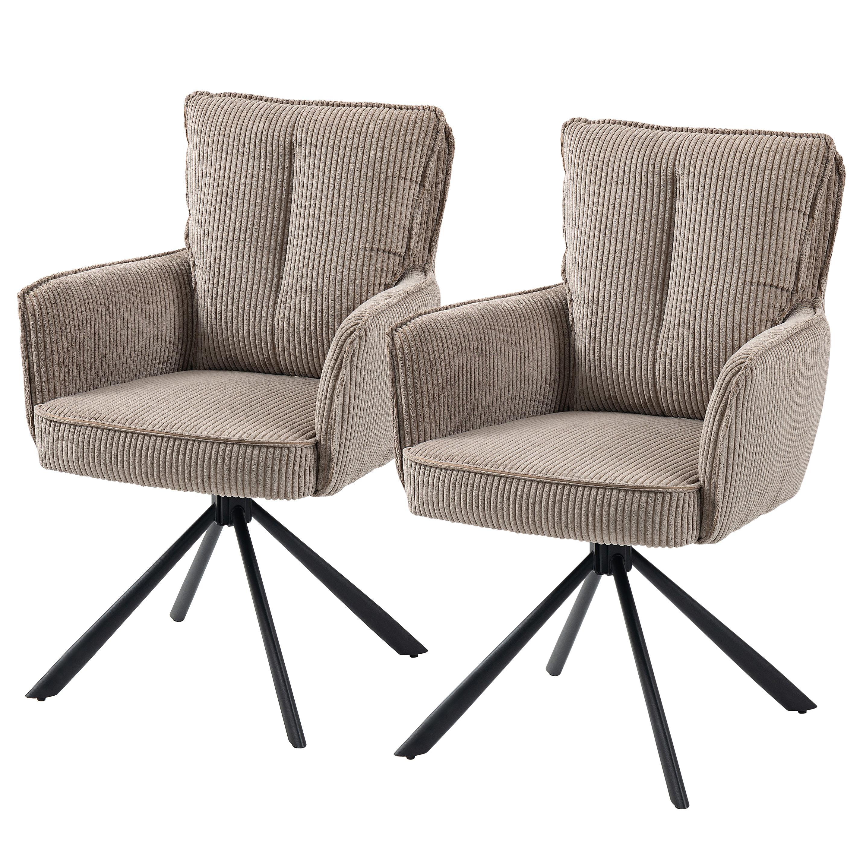 2x Drehbarer Armlehnenstuhl SALVIN Cappuccino