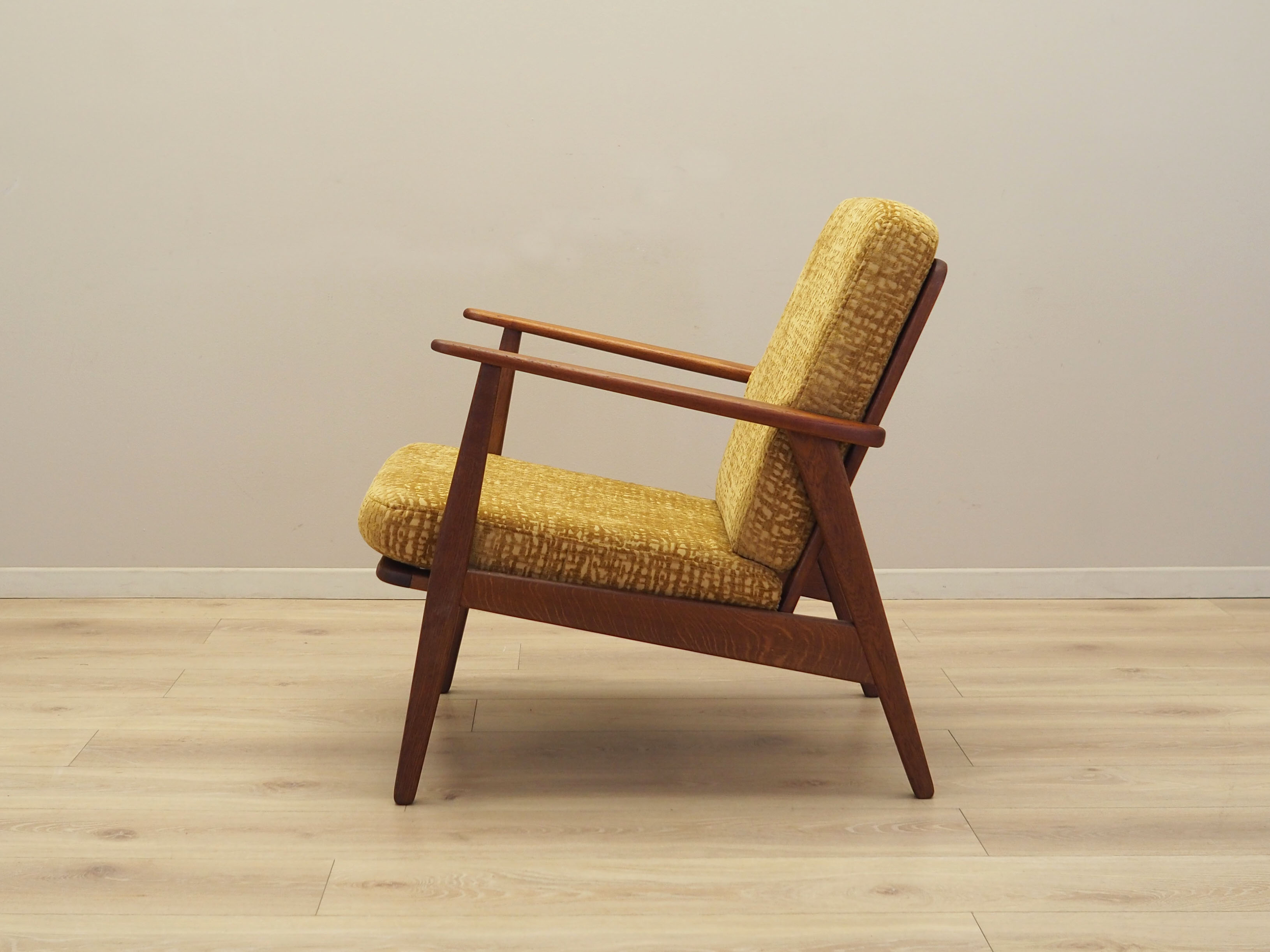 Sessel Teakholz Gelb 1970er Jahre