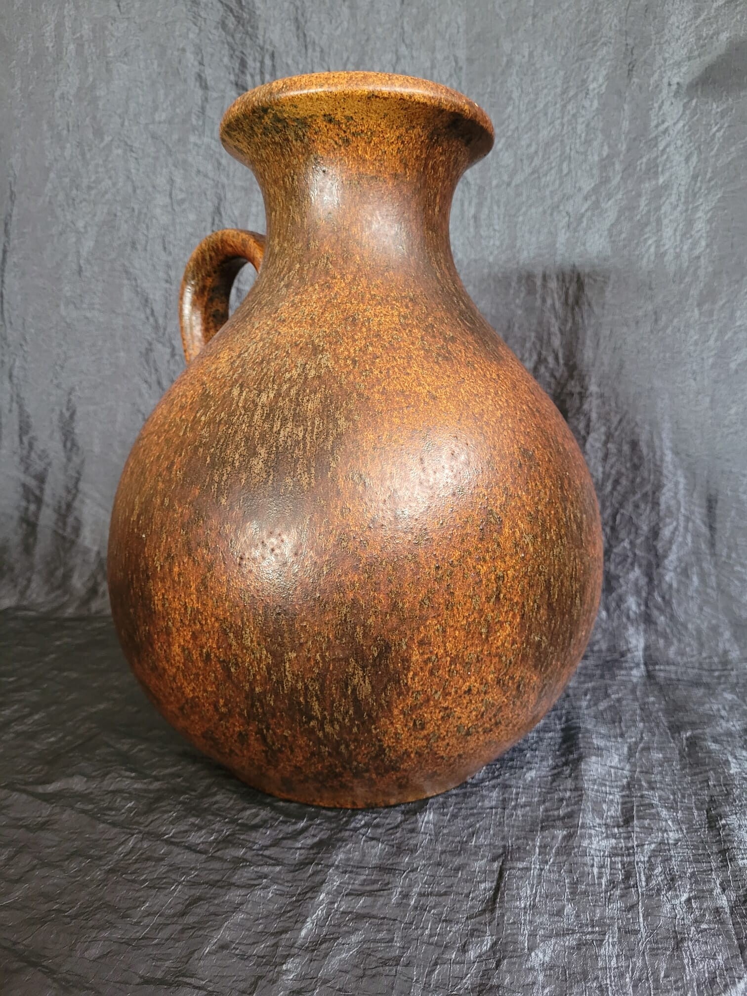 Vintage Vase Keramik Braun Schwarz
