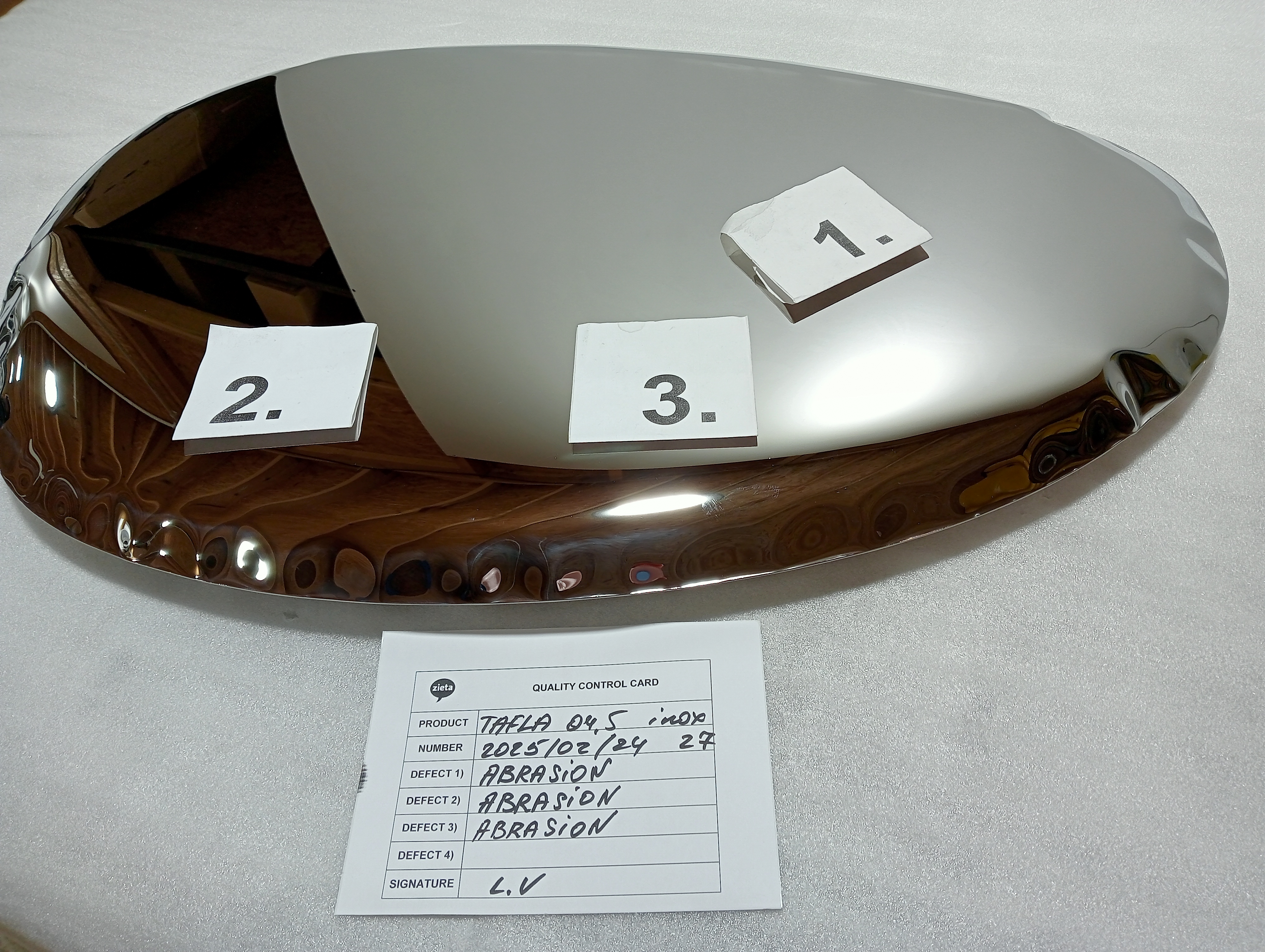 Tafla Spiegel O4.5 Edelstahl Inox Poliert Silber