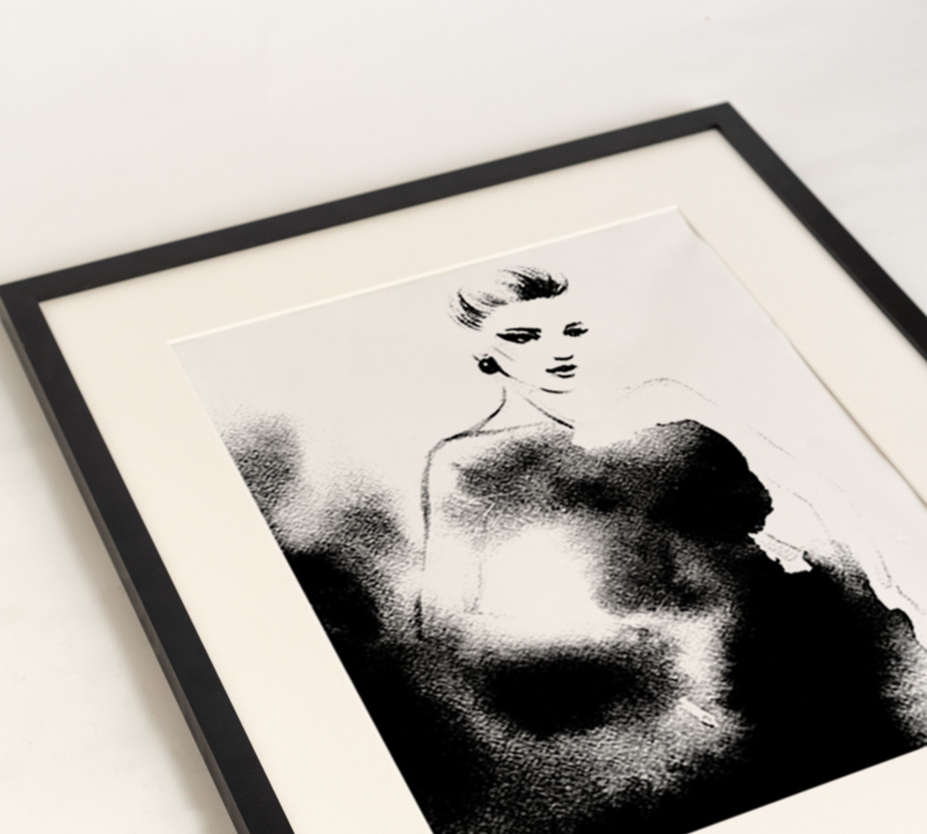 Stampa d'arte fashion con cornice bianco e nero