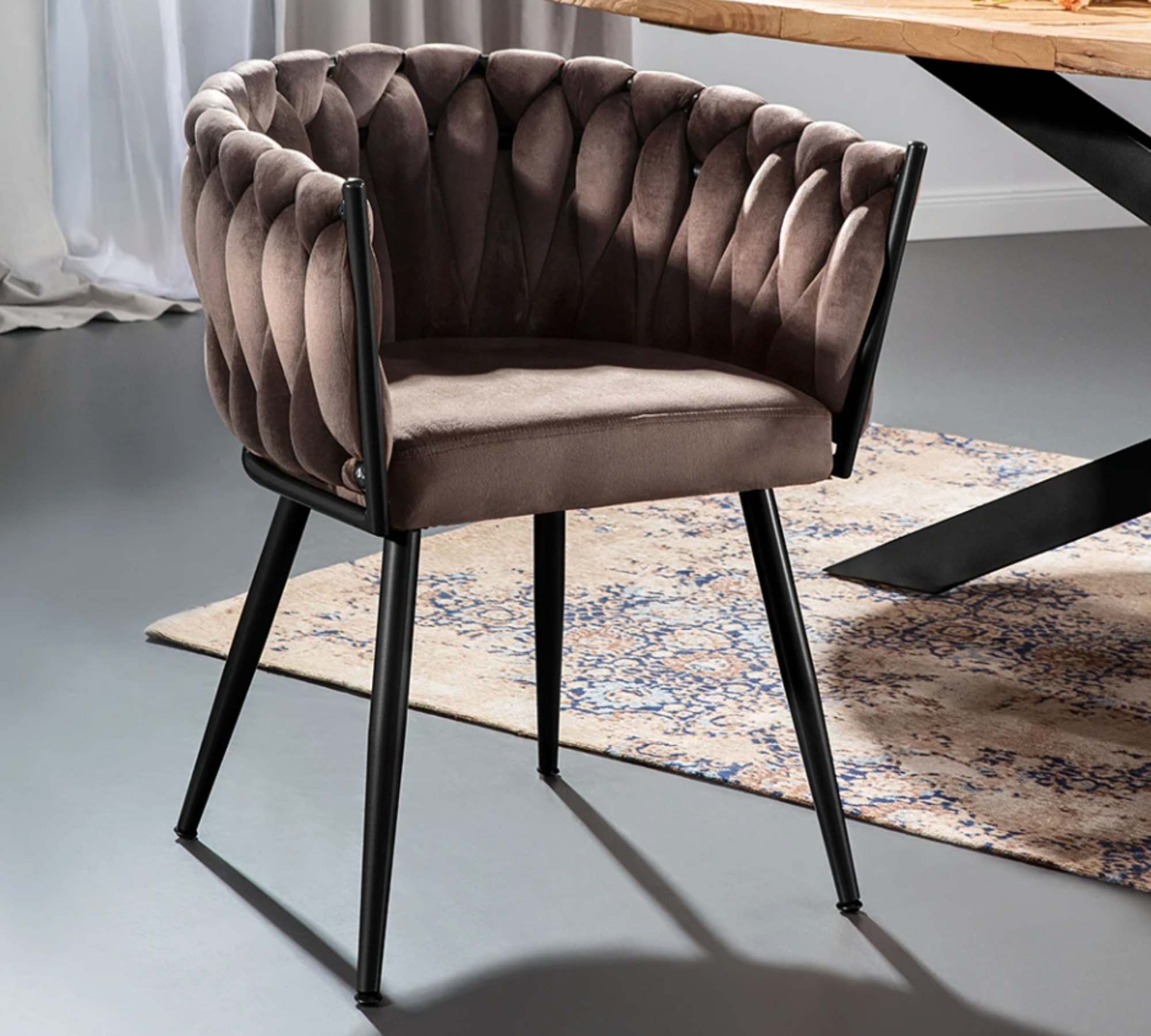 Armchair Velvet Iron Brown