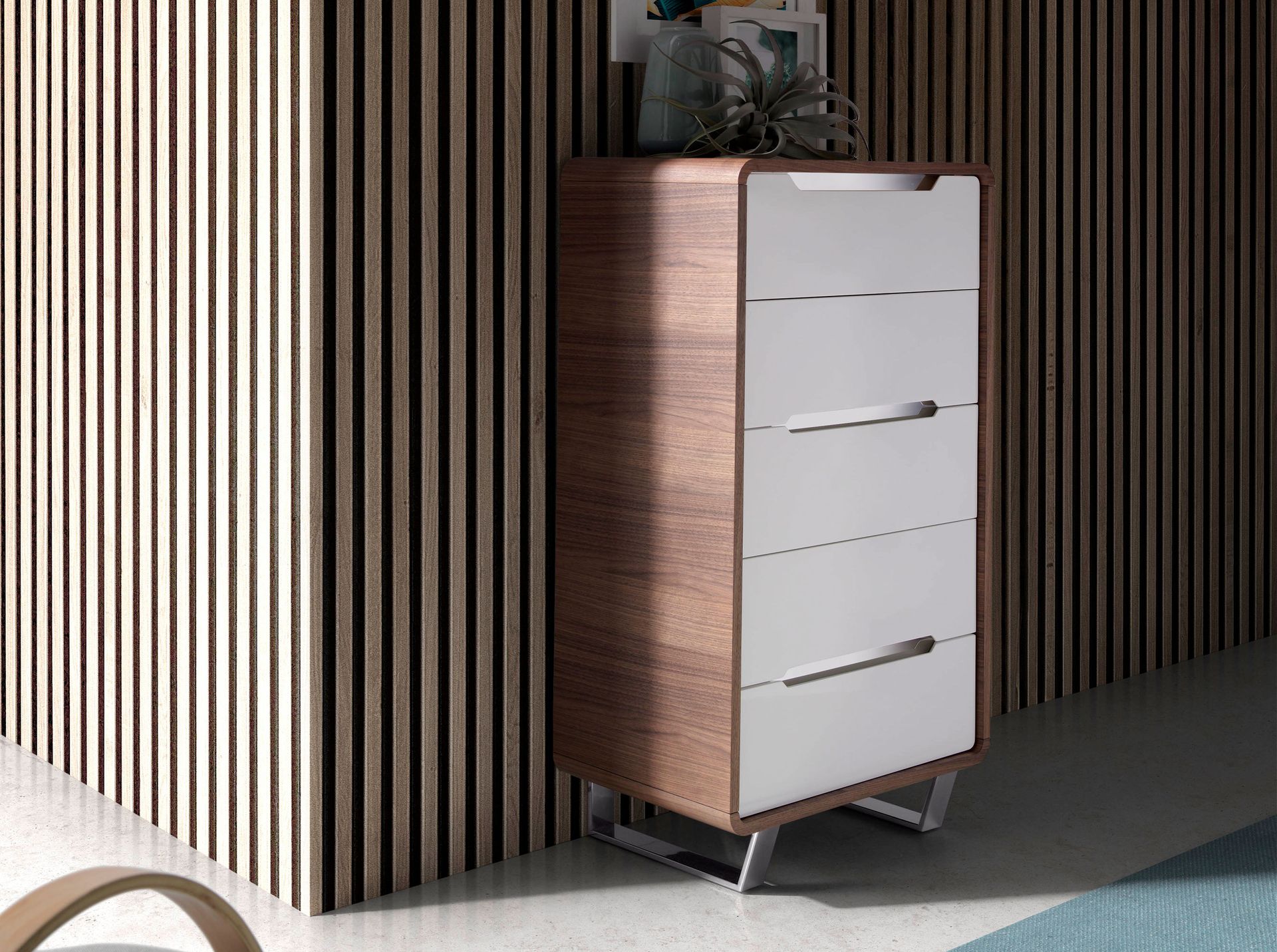 Kommode 7111 Braun Weiß