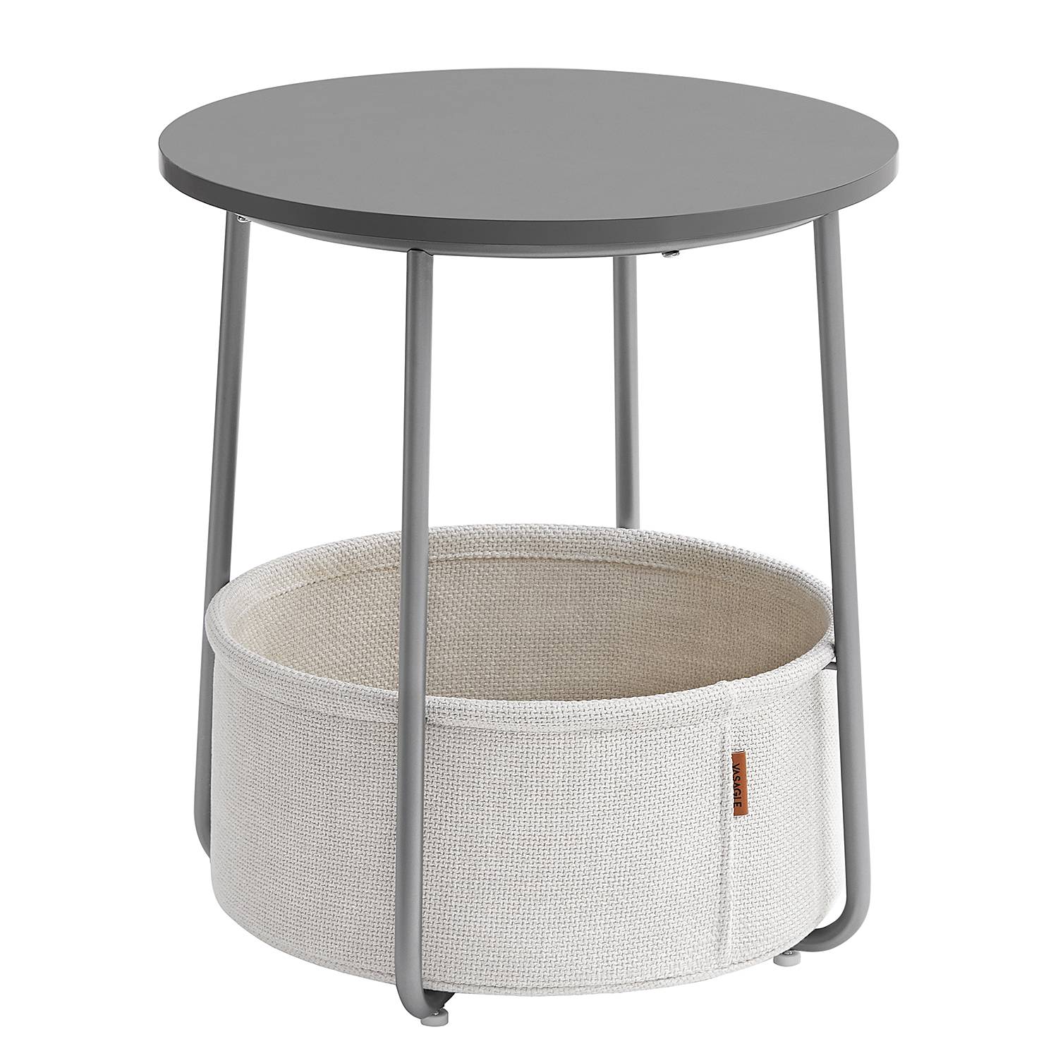 Ponoka Beistelltisch mit Korb Grau 45cm