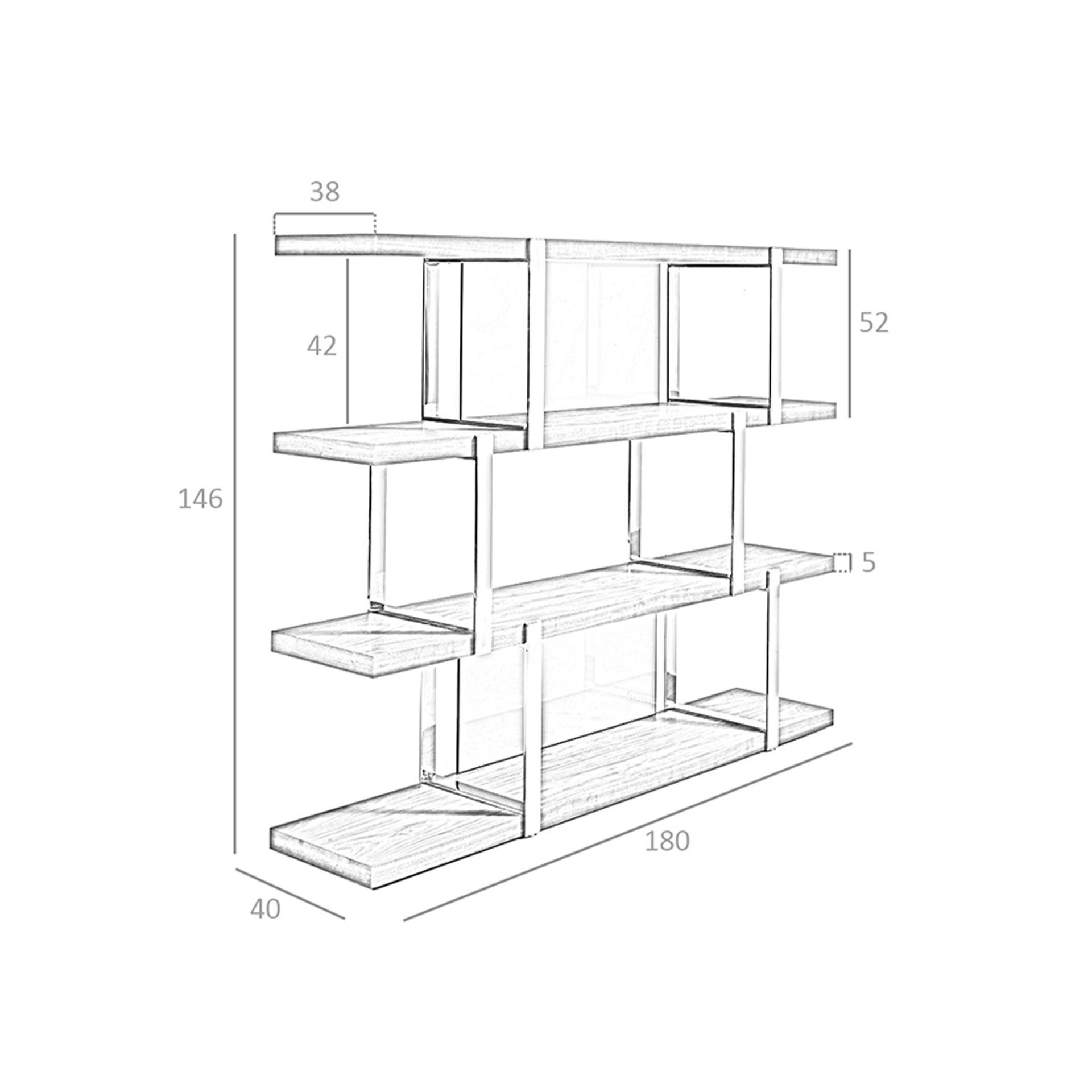 Bücherregal 3136 Glas Braun
