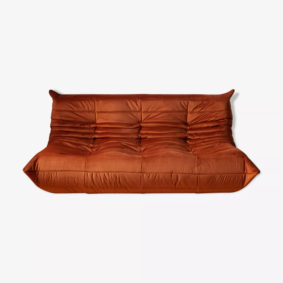 Togo Sofa 3-Sitzer Samt Bernstein-Orange