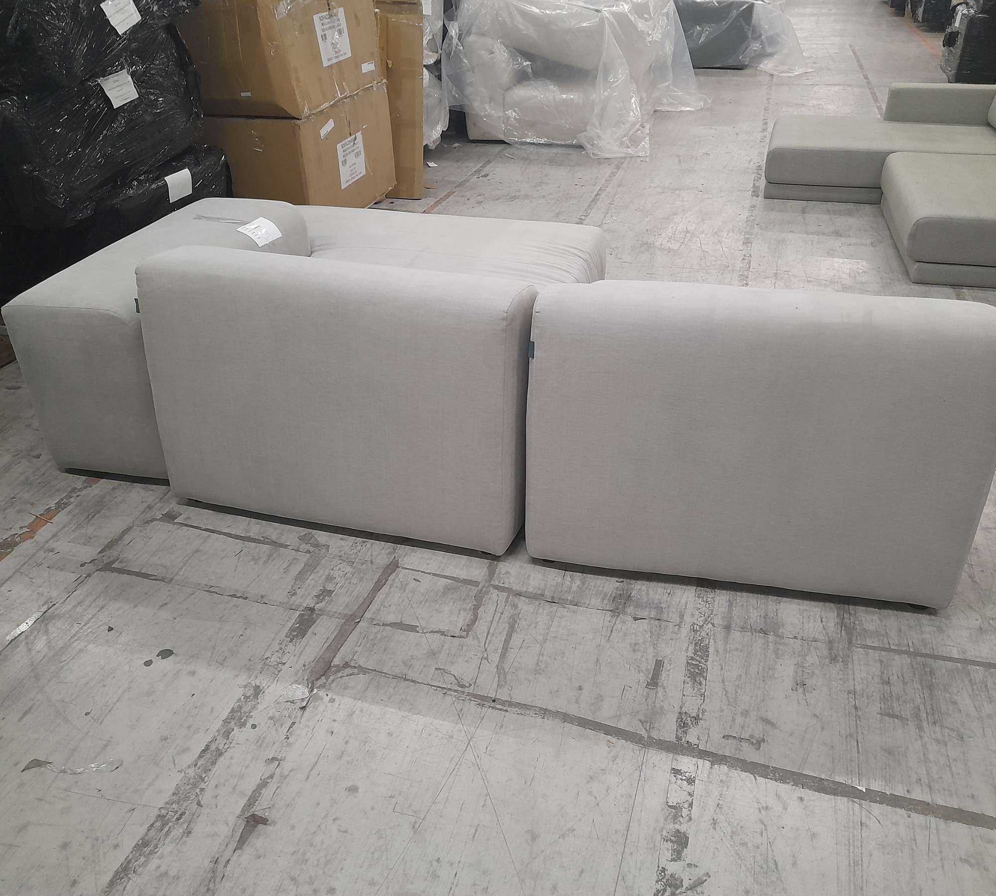 Pyllow Sofa Récamiere Rechts Webstoff Sandgrau