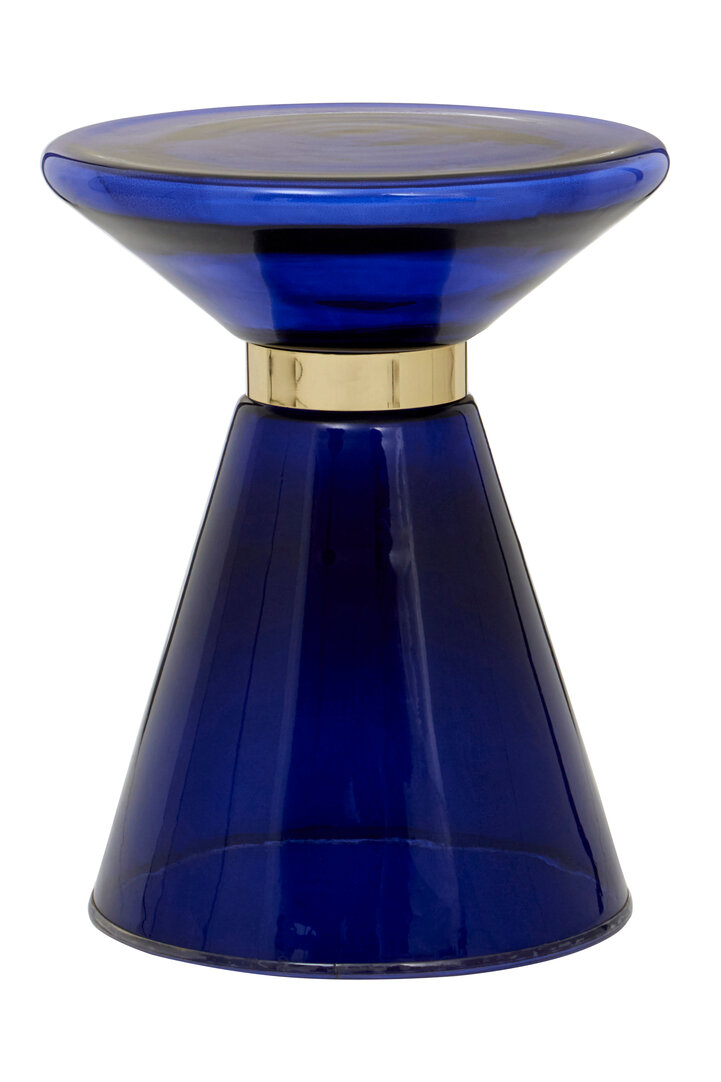 Margot Schwarzes Glas und Kupfer Beistelltisch
