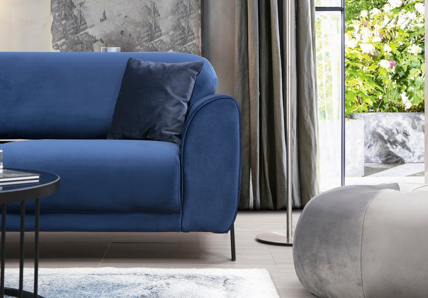 Image Ecksofa Links Marineblau