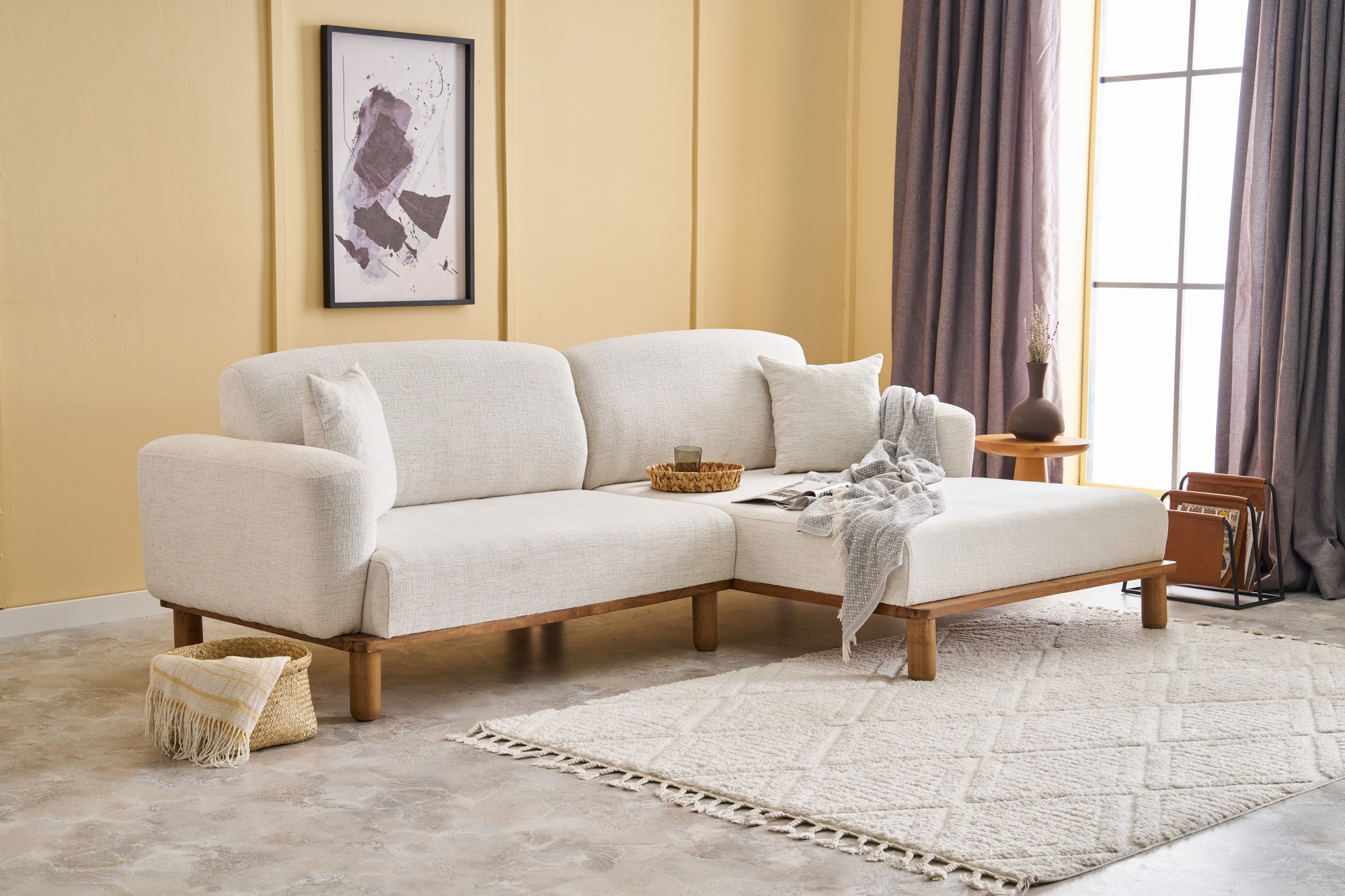 Rens Sofa Récamiere Rechts Creme