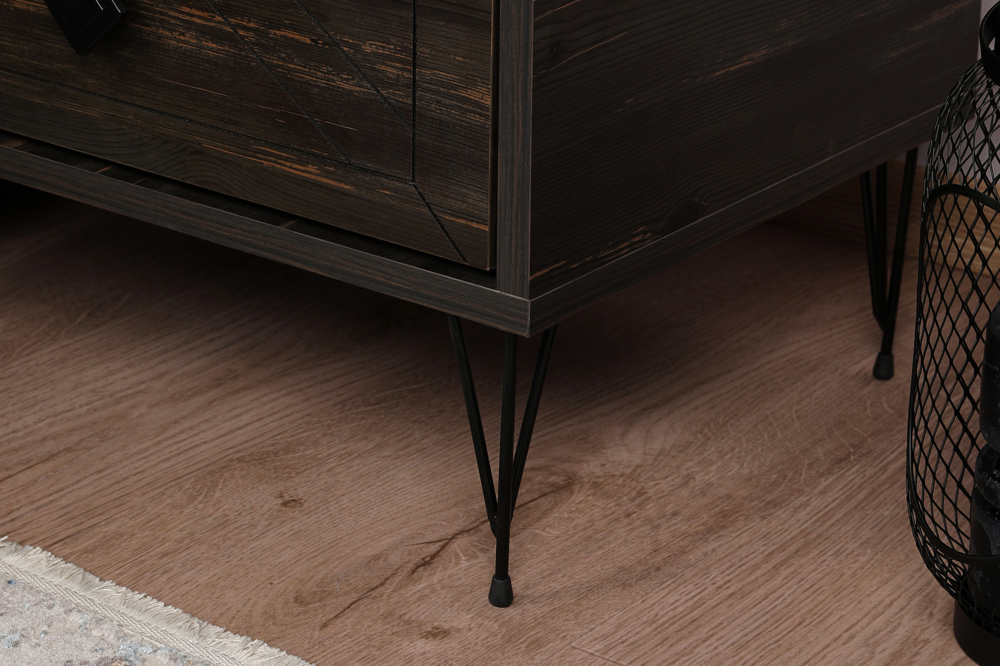 Luna Nightstand Wood Veneer Dark Brown