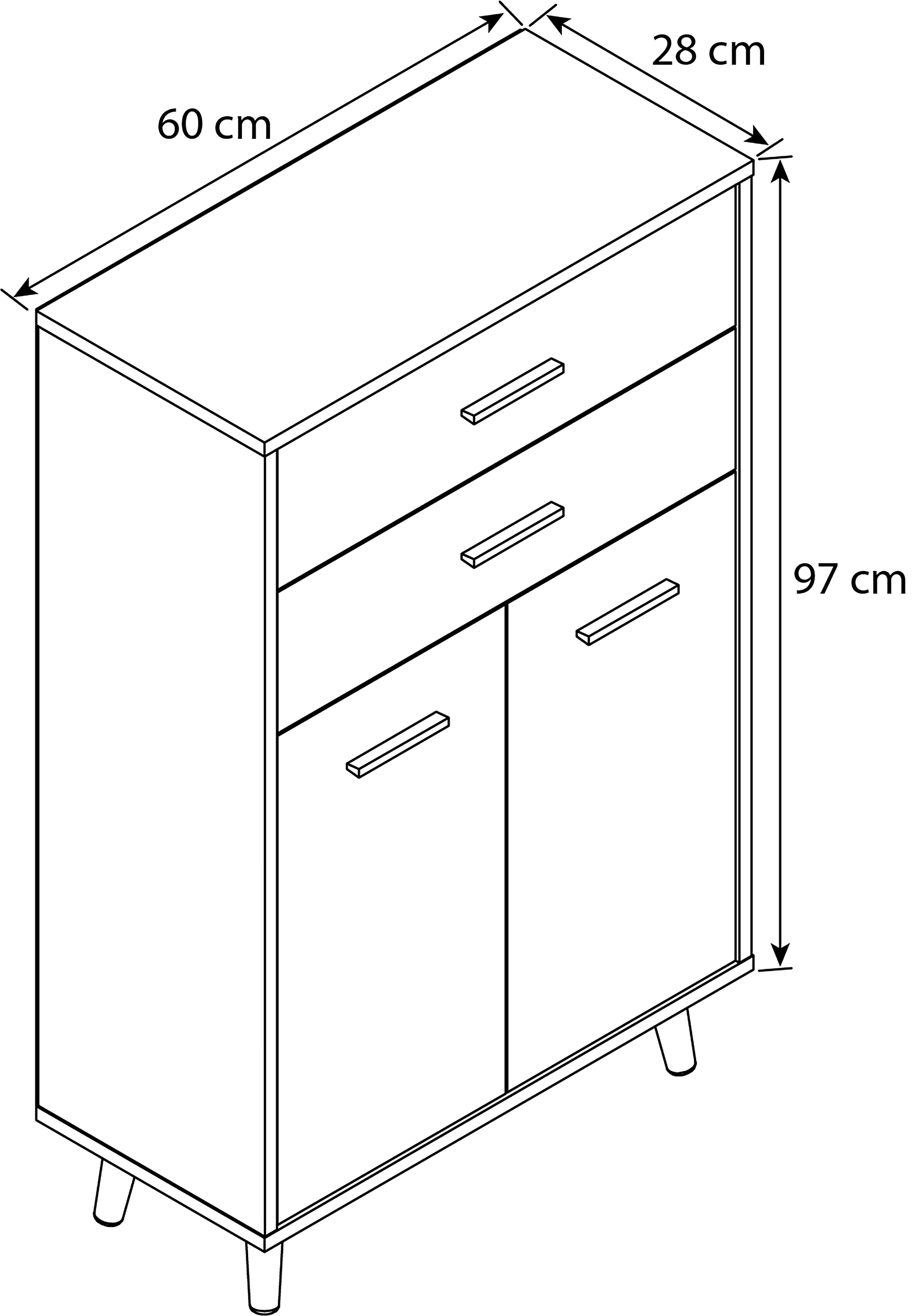 Landos Base Cabinet White Anthracite