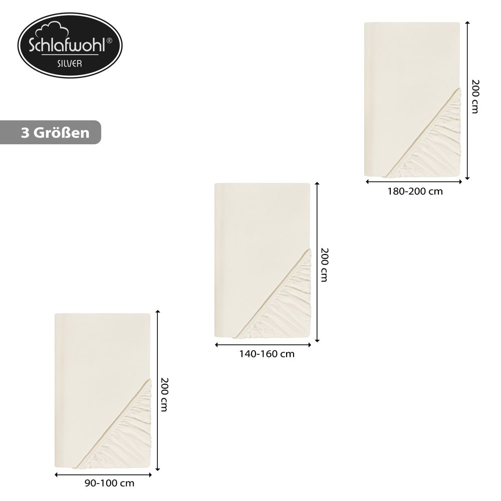 Spannleintuch für Boxspringbett aus Baumwolle Ecru