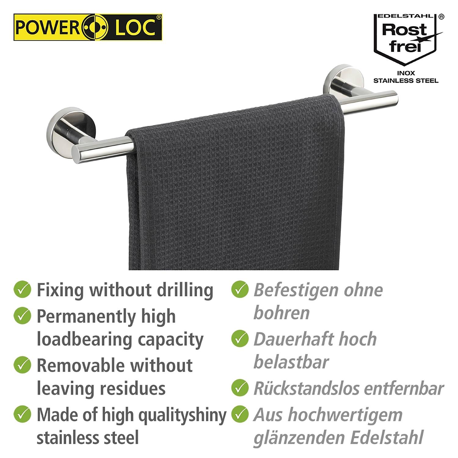 Towel rail Bosio Stainless Steel Silver