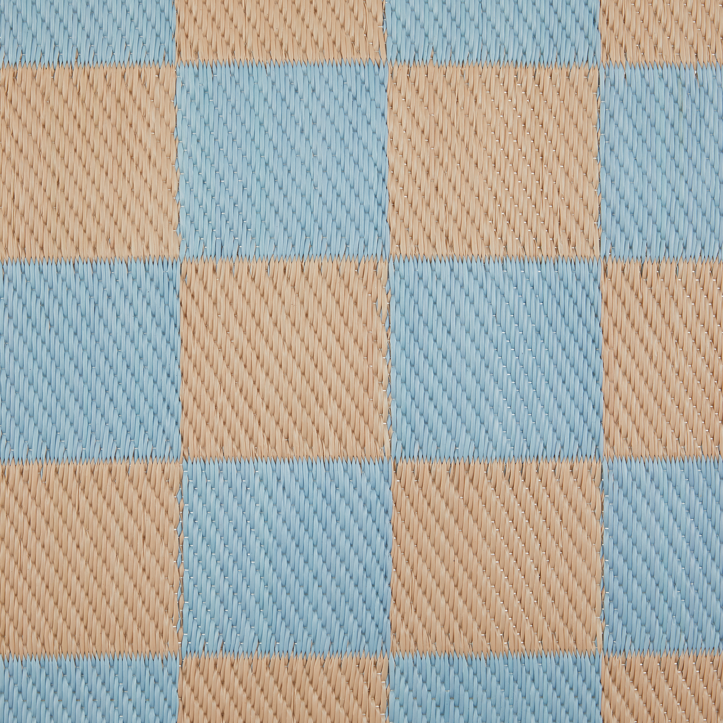 Teppich COLOUR CLASH Karo Polypropylen Blau Beige 150x90cm