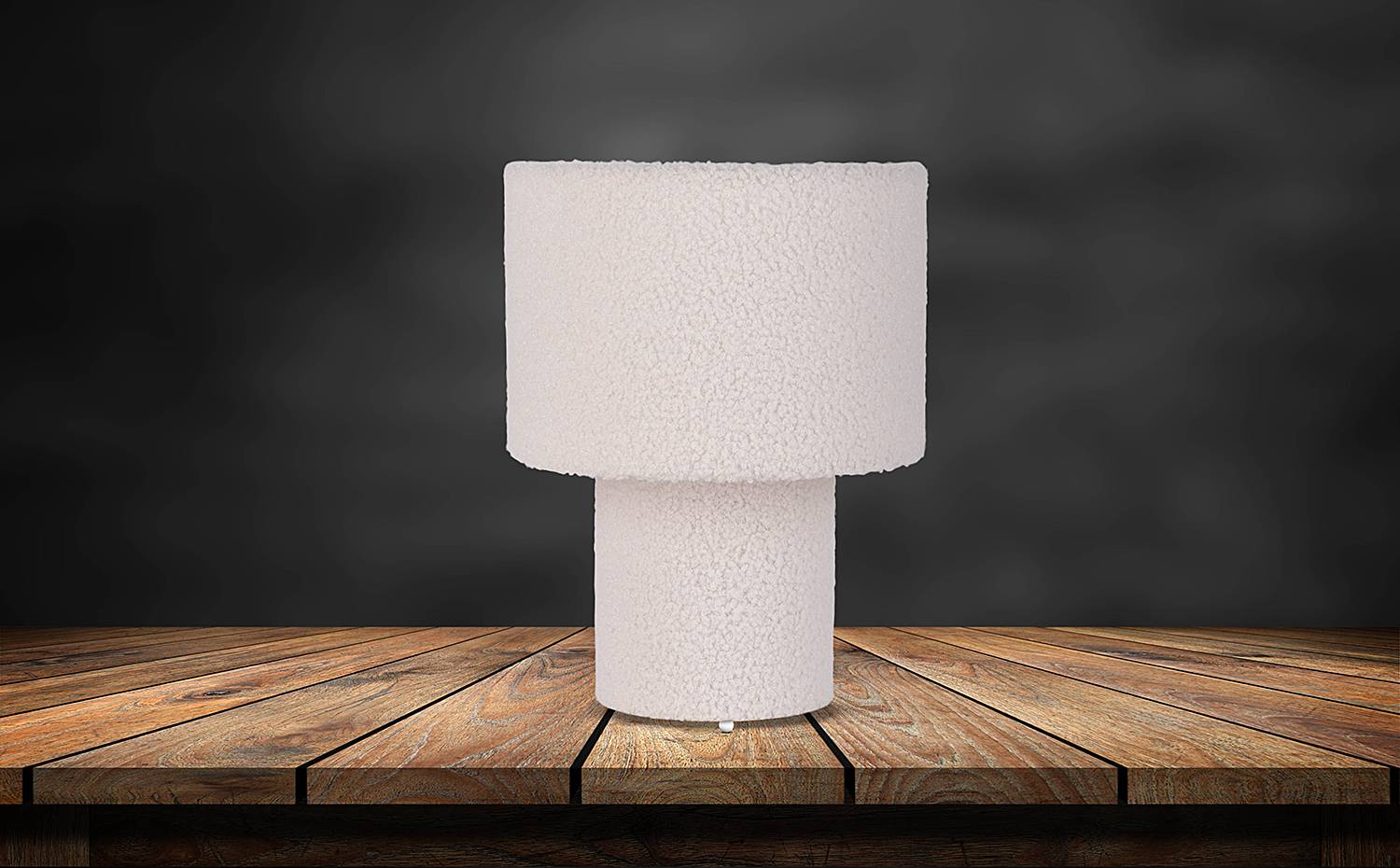 Fluffy Table Lamp Mixed Fabric Iron 1-Light