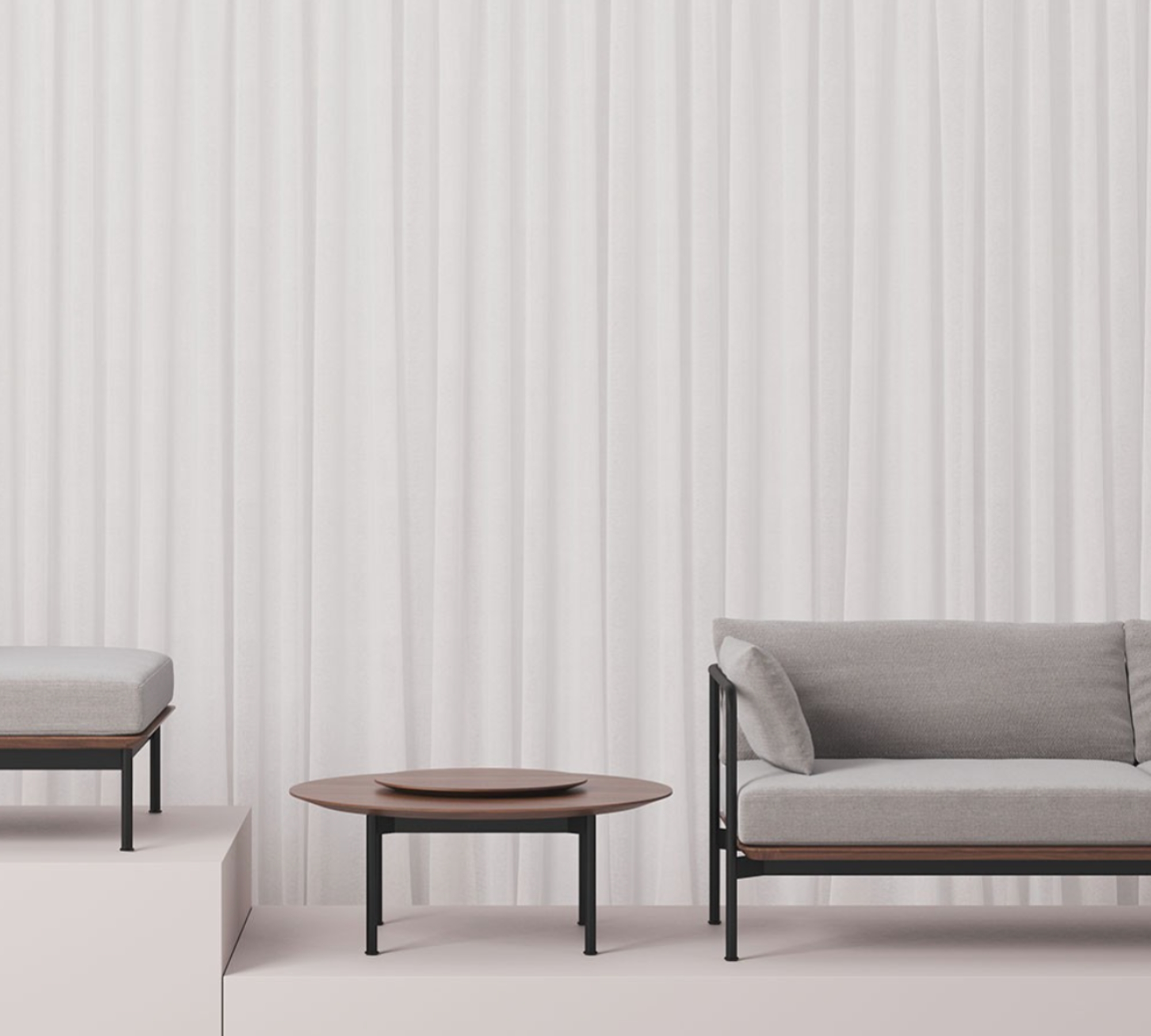 Crawford Coffee Table Walnut Ø 90cm