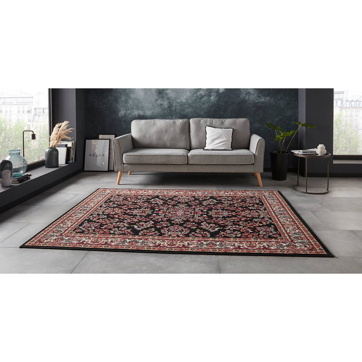 Cublize I Kurzflorteppich Polypropylen Schwarz 180 x 260 cm