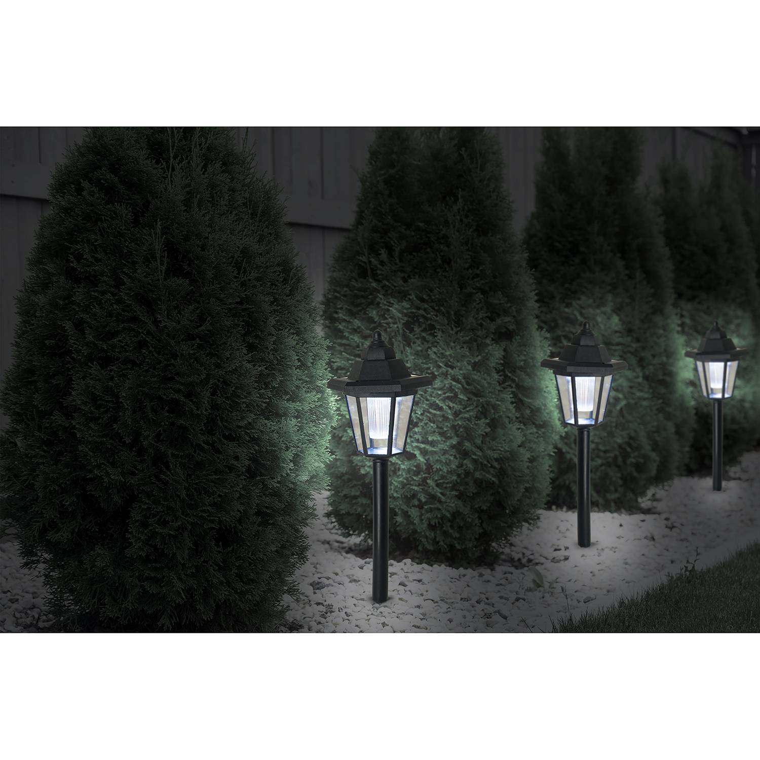 3x LED-Erdspieß Valennes Schwarz