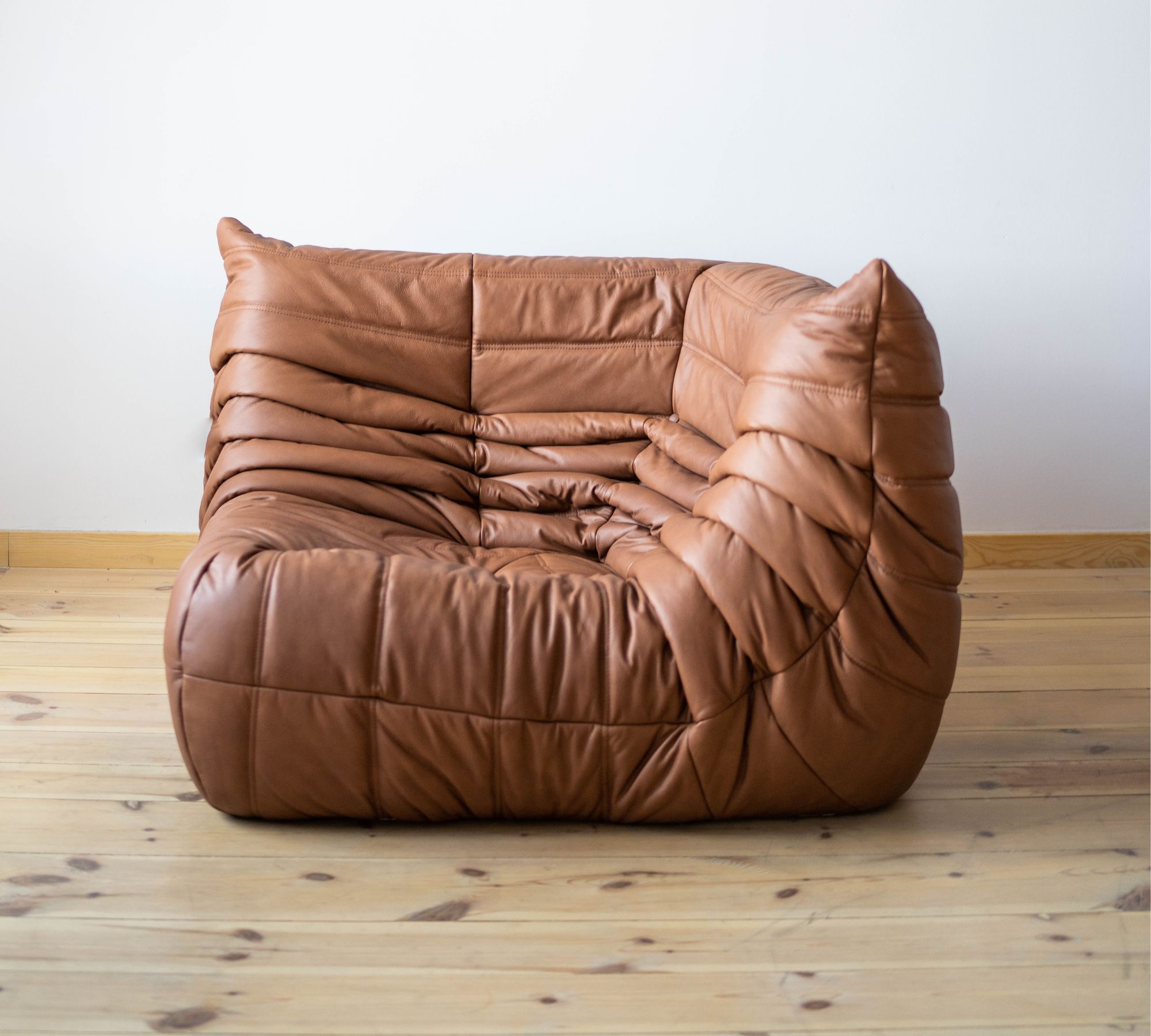 Togo Ecksofa Glattleder Folk Brown